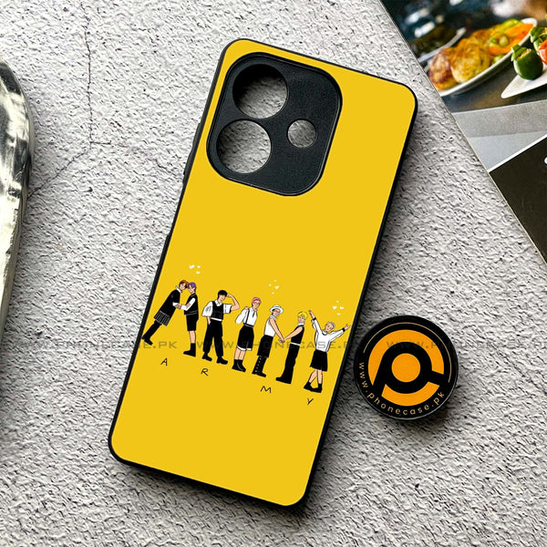 Oppo A3x -  K-POP ARMY CASE  - Premium Printed Metal soft Bumper shock Proof Case