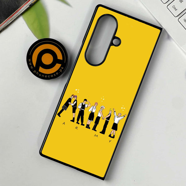 Samsung Galaxy Z Fold 7 - K-POP ARMY CASE- Premium Metal Printed soft Bumper shock Proof Case