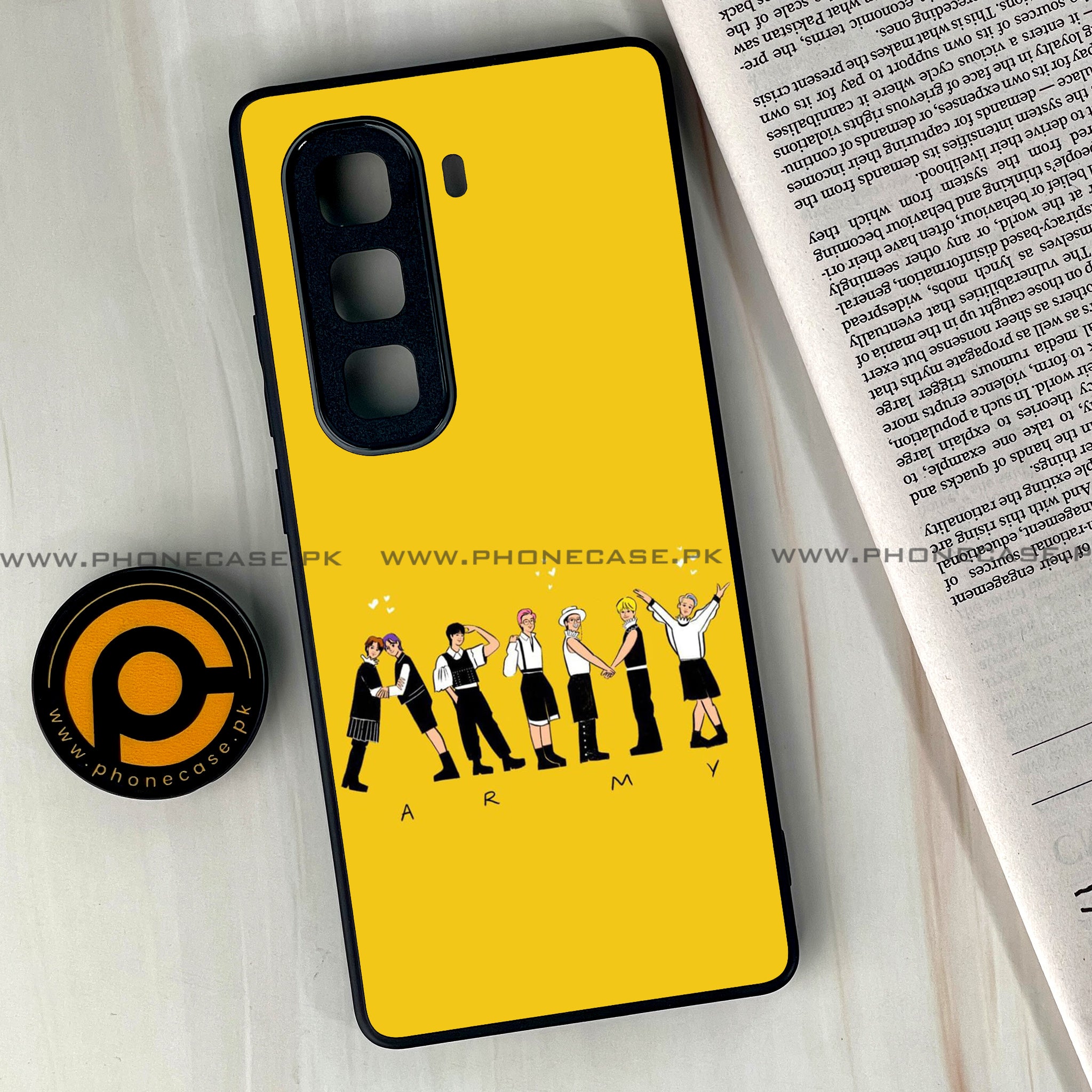 Infinix Hot 50 Pro Plus - K-POP Army Case Series - Premium Printed Glass soft Bumper shock Proof Case