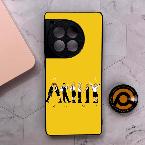 OnePlus 12R - K-POP Army Case Series - Premium Metal Printed soft Bumper shock Proof Case
