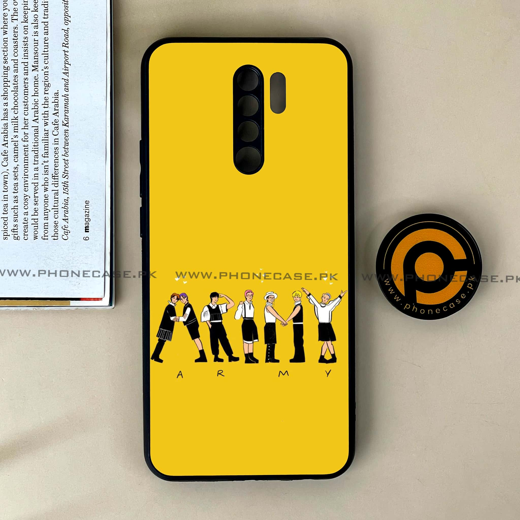 Xiaomi Redmi 9 - K-POP Army Case Series - Premium Printed Glass soft Bumper shock Proof Case