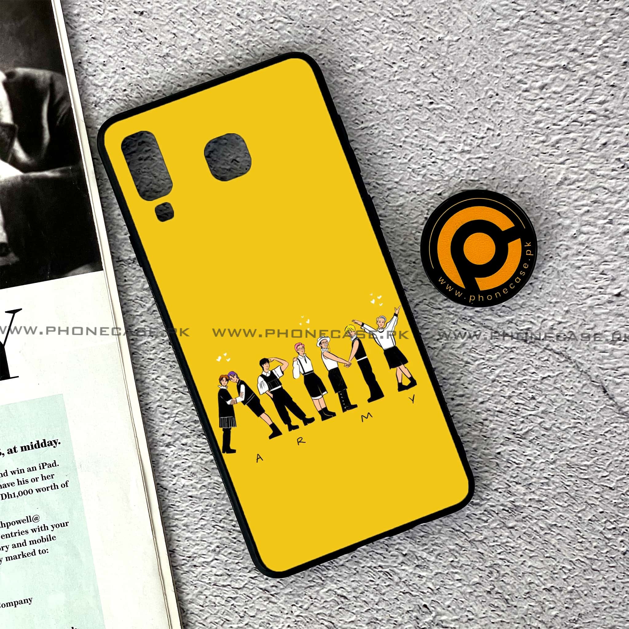 Samsung Galaxy A8 Star(A9 Star) - K-POP Army Case Series - Premium Printed Glass soft Bumper shock Proof Case