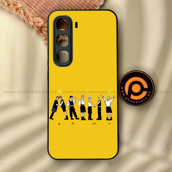 Infinix Hot 60 Pro - K-POP Army Case Series - Premium Metal Printed soft Bumper shock Proof Case