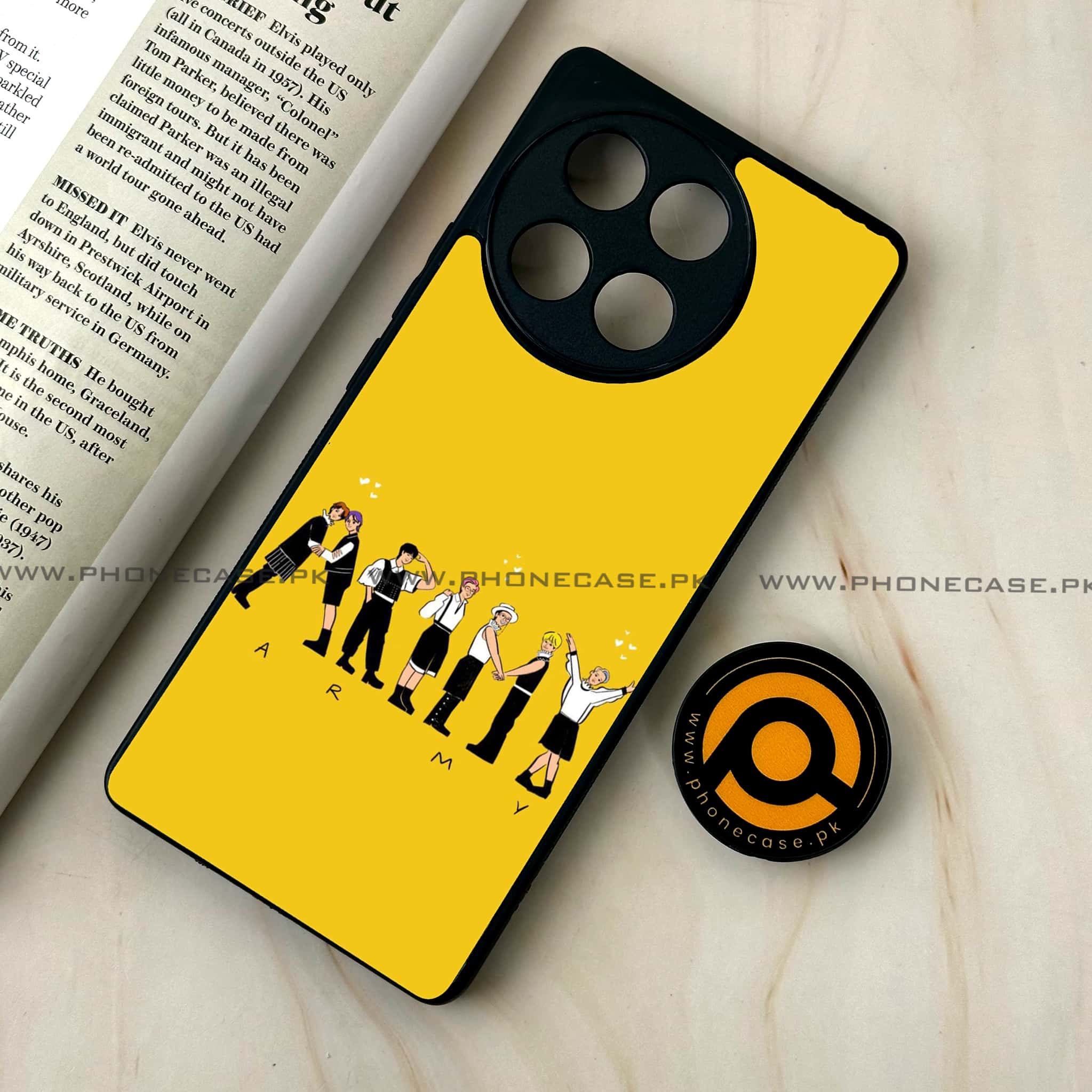 Tecno Camon 30s - K-POP ARMY CASE - Premium Metal Printed soft Bumper shock Proof Case