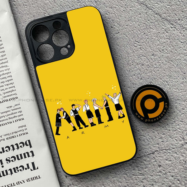 iPhone 15 Pro Max - K-POP Army Case Series - Premium Metal Printed soft Bumper shock Proof Case
