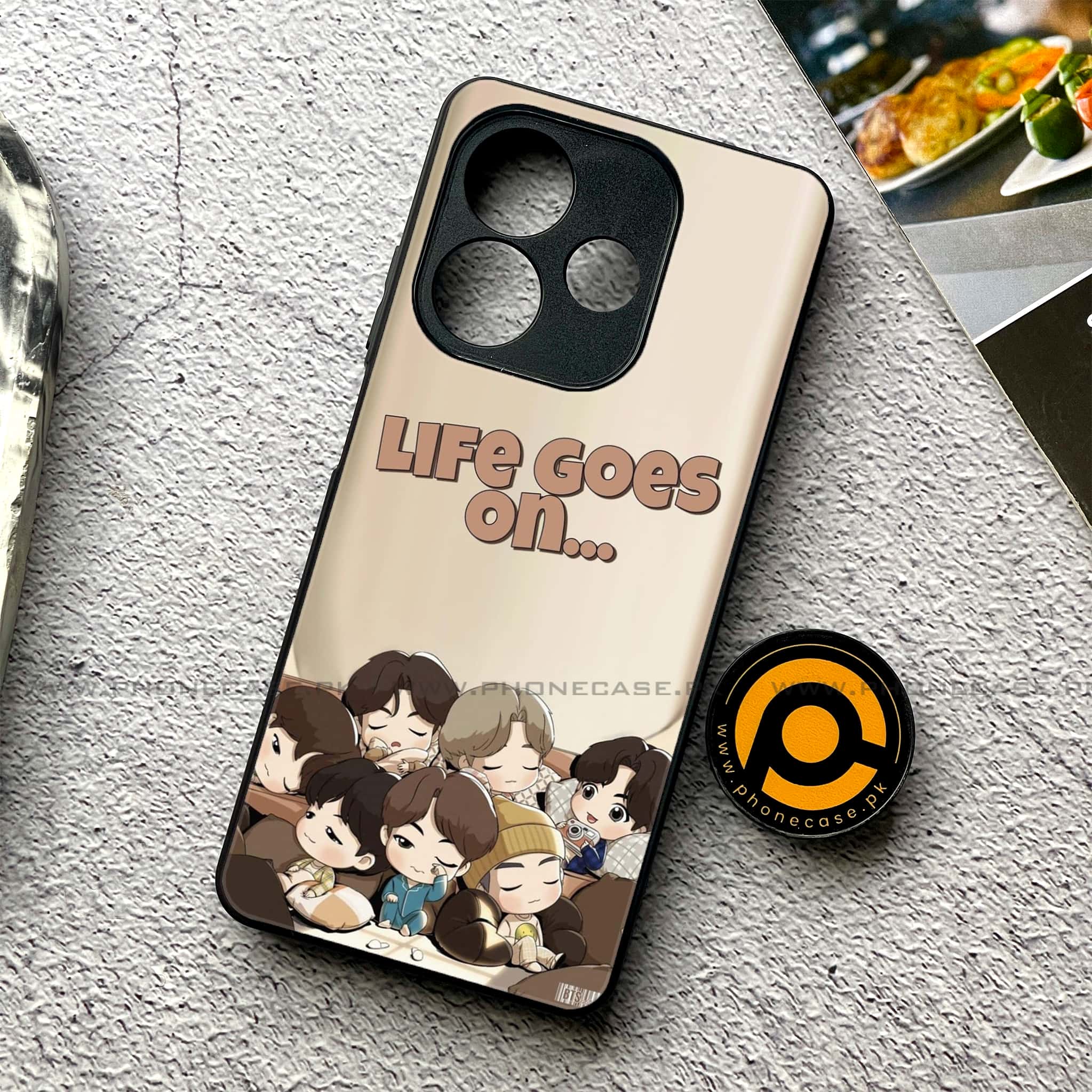 Oppo A5 Pro - K-POP ARMY CASE - Premium Metal Printed soft Bumper shock Proof Case