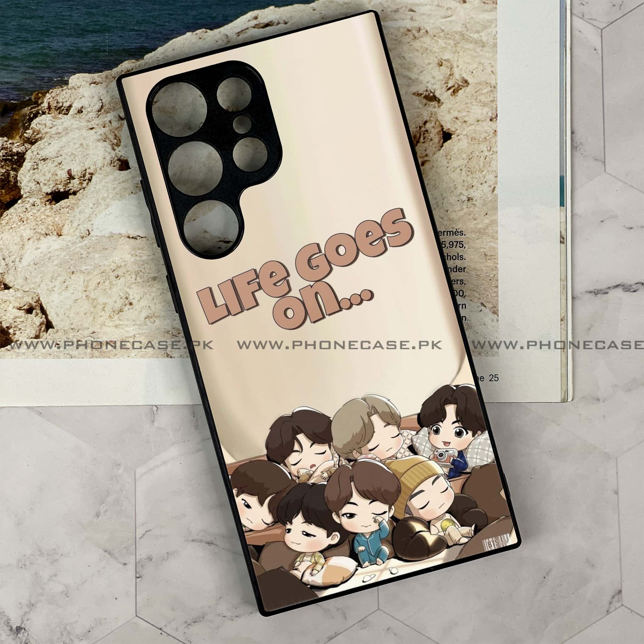 Samsung Galaxy S23 Ultra - K-POP Army Case Series - Premium Metal Printed soft Bumper shock Proof Case