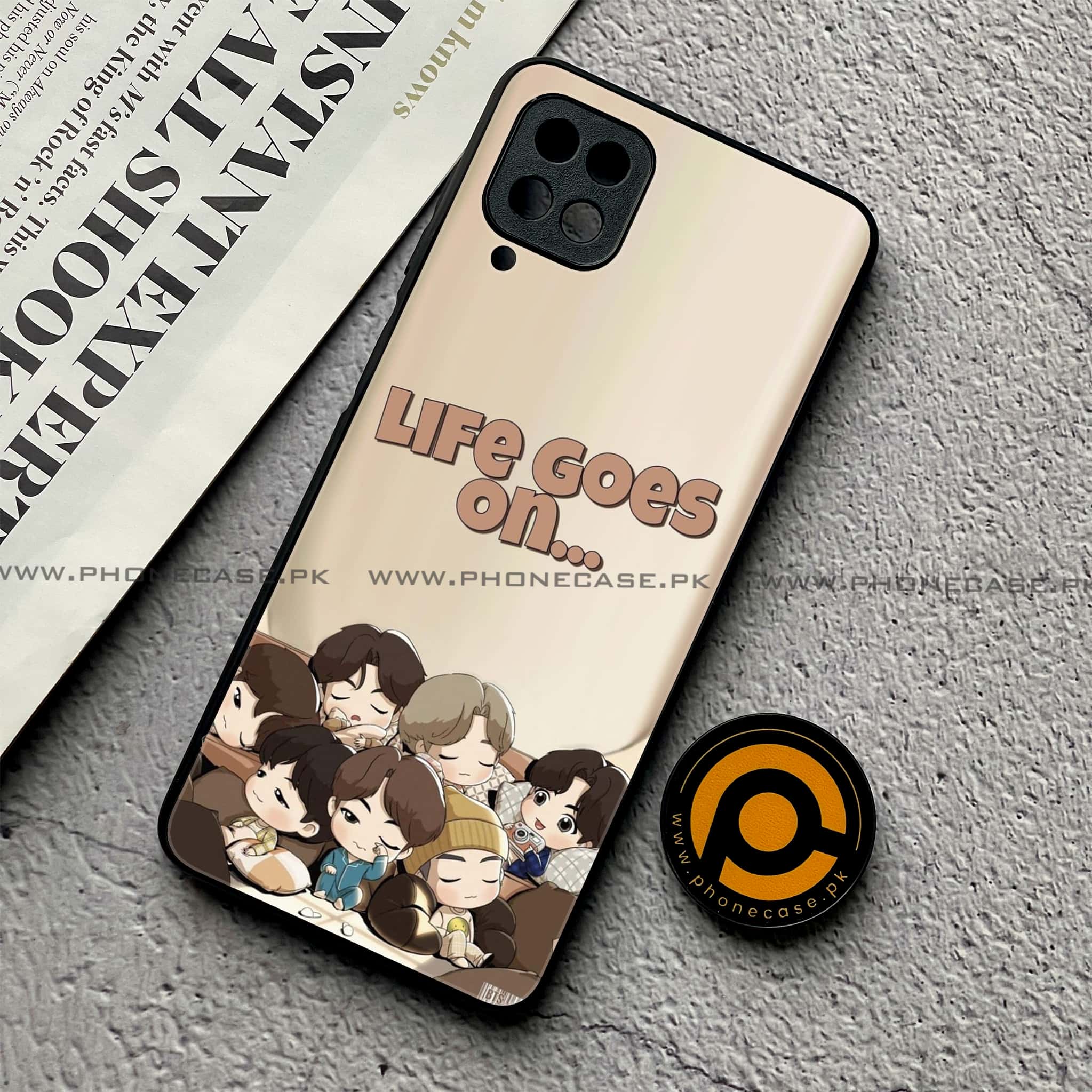 Samsung Galaxy A12 / A12 Nacho - K-POP Army Case Series - Premium Printed Glass soft Bumper shock Proof Case