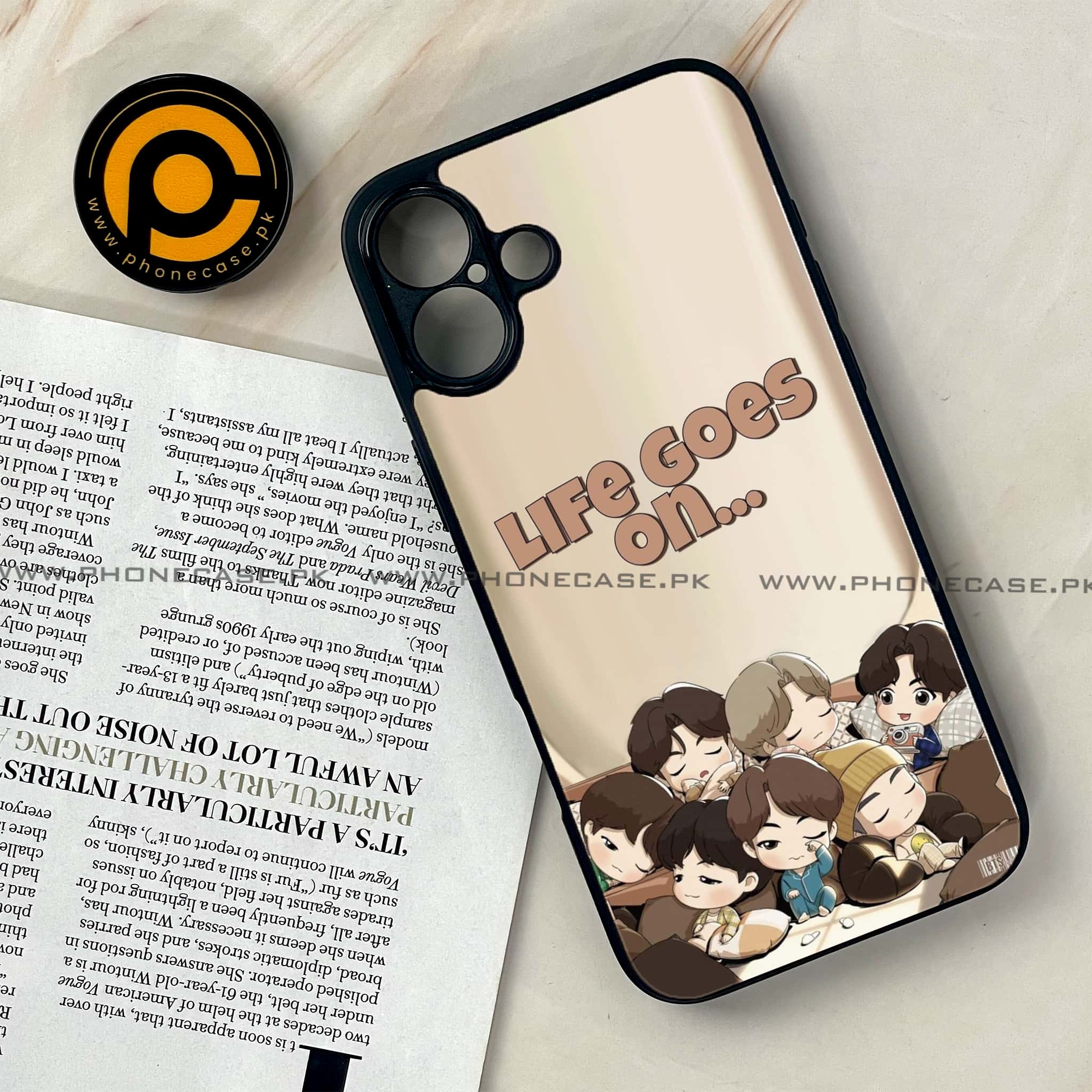 iPhone 16 Plus -  K-POP ARMY CASE - Premium Metal Printed soft Bumper shock Proof Case