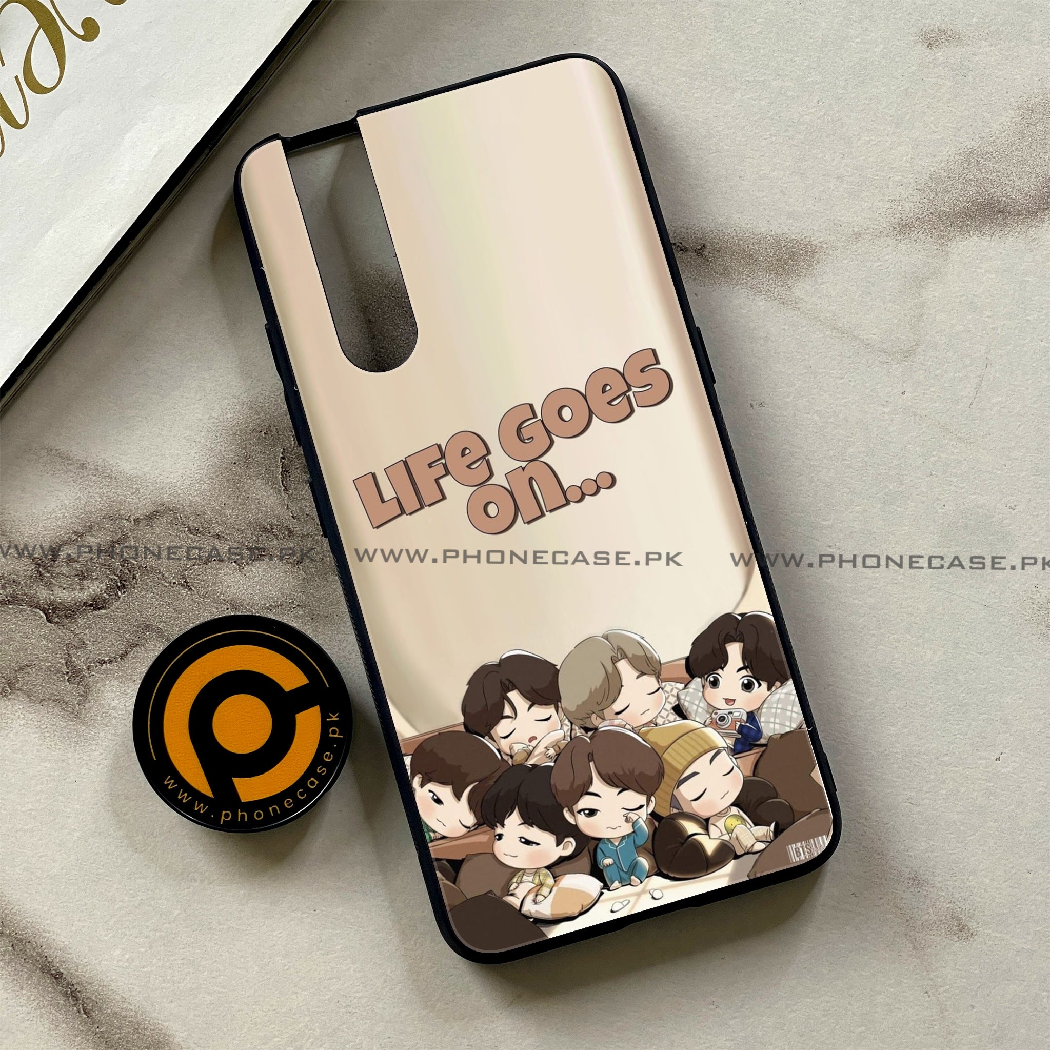 Vivo V15 Pro - K-POP ARMY CASE - Premium Printed Glass soft Bumper shock Proof Case