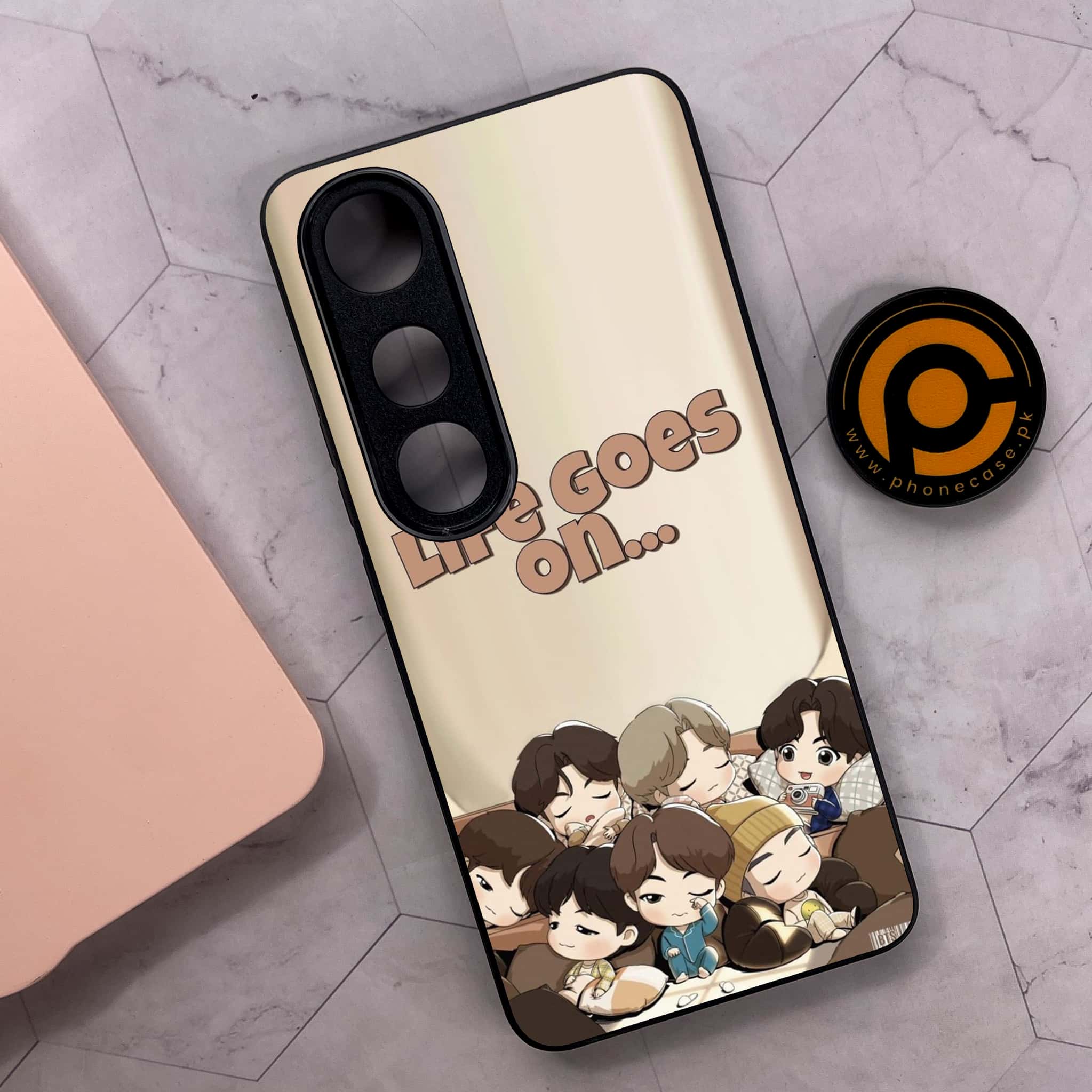 Vivo V50 Lite - K-POP Army Case Series - Premium Metal Printed soft Bumper shock Proof Case