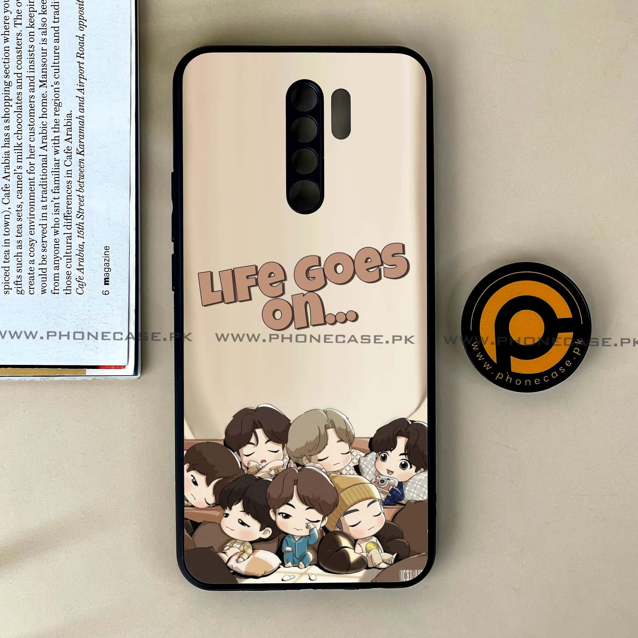 Xiaomi Redmi 9 - K-POP Army Case Series - Premium Printed Glass soft Bumper shock Proof Case