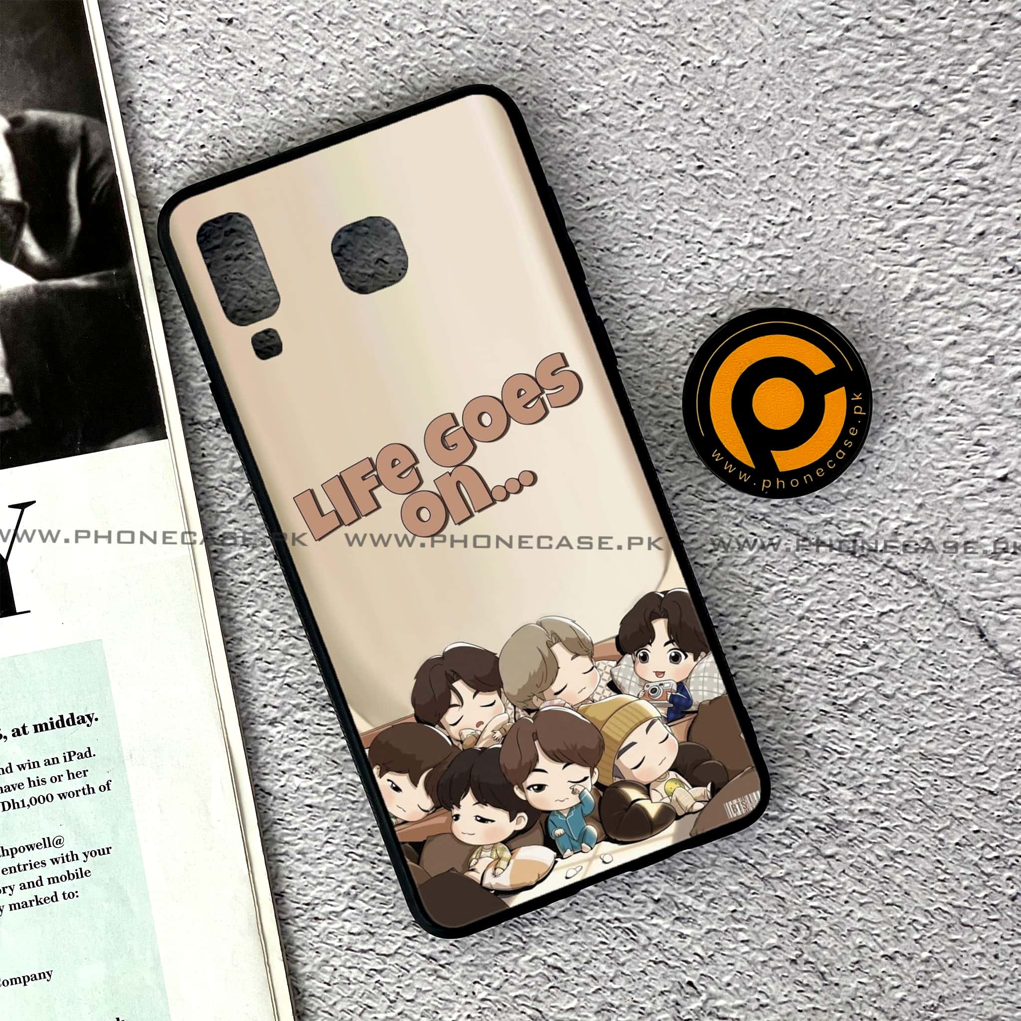 Samsung Galaxy A8 Star(A9 Star) - K-POP Army Case Series - Premium Printed Glass soft Bumper shock Proof Case