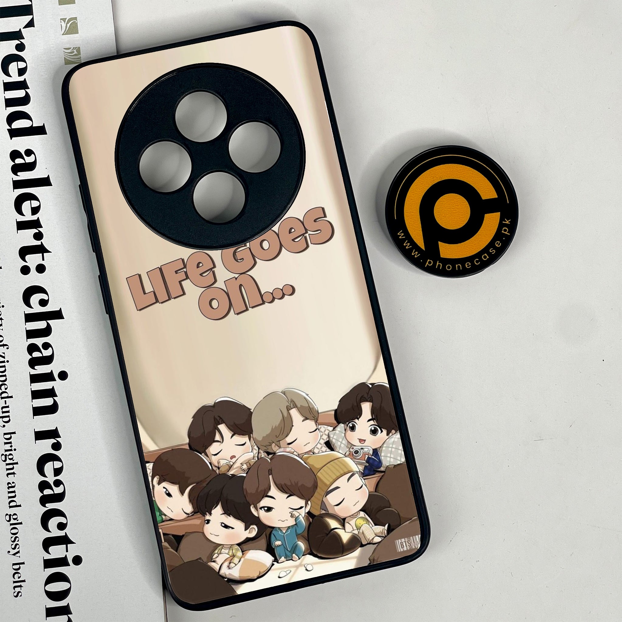 Oppo Reno 12F 4G - K-POP Army Case - Premium Printed Glass soft Bumper shock Proof Case
