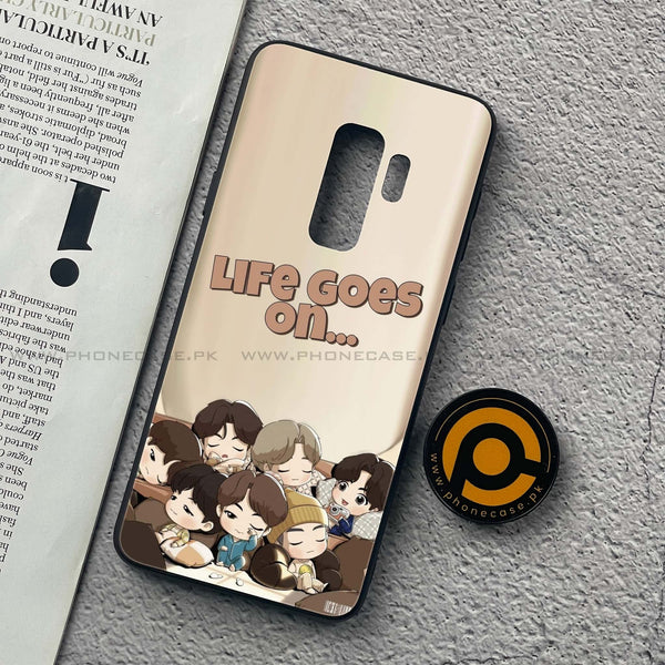 Samsung Galaxy S9 Plus - K-POP Army Design 2  - Premium Printed Glass soft Bumper shock Proof Case CS-33283