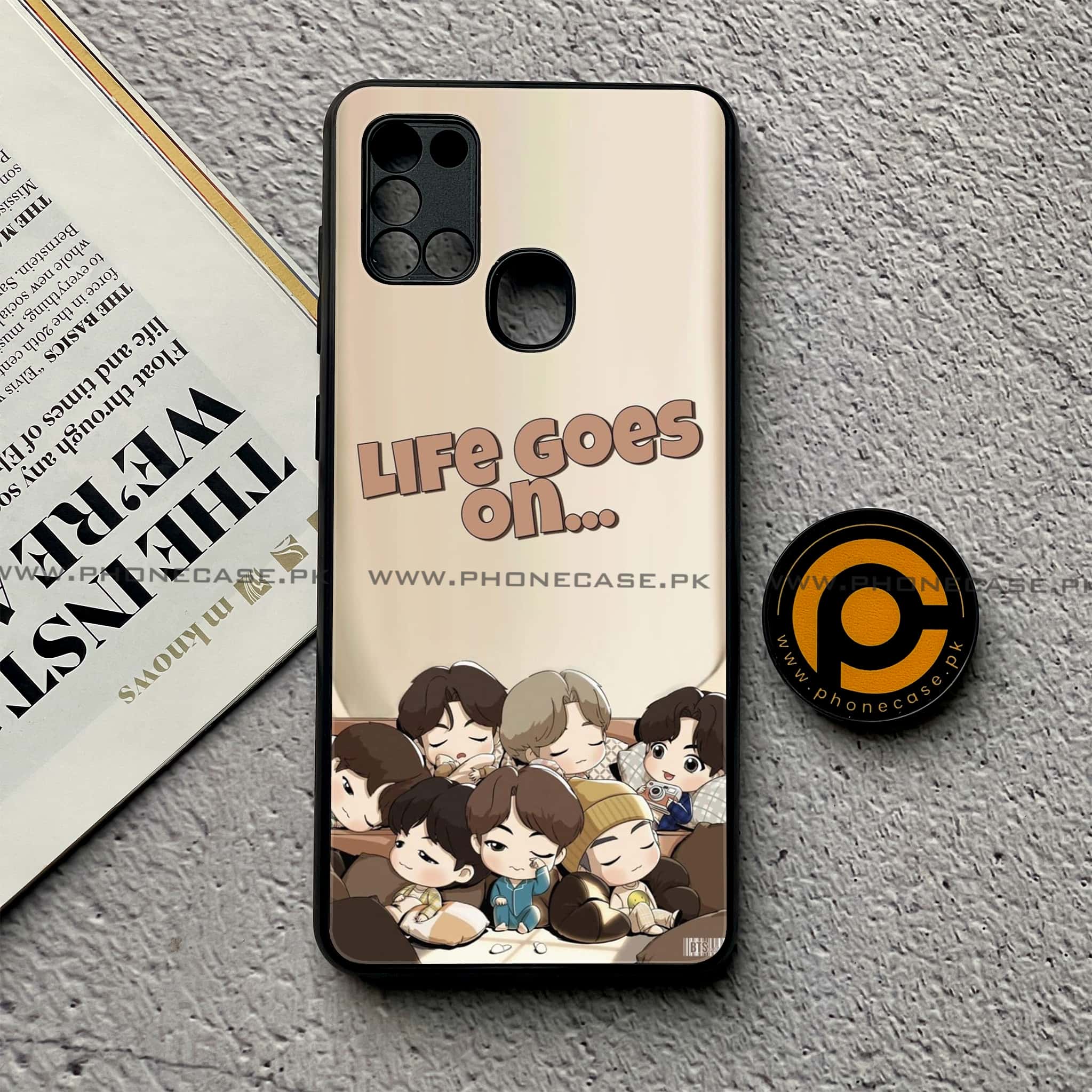 Samsung Galaxy A21s - K-POP Army Case Series - Premium Printed Glass soft Bumper shock Proof Case