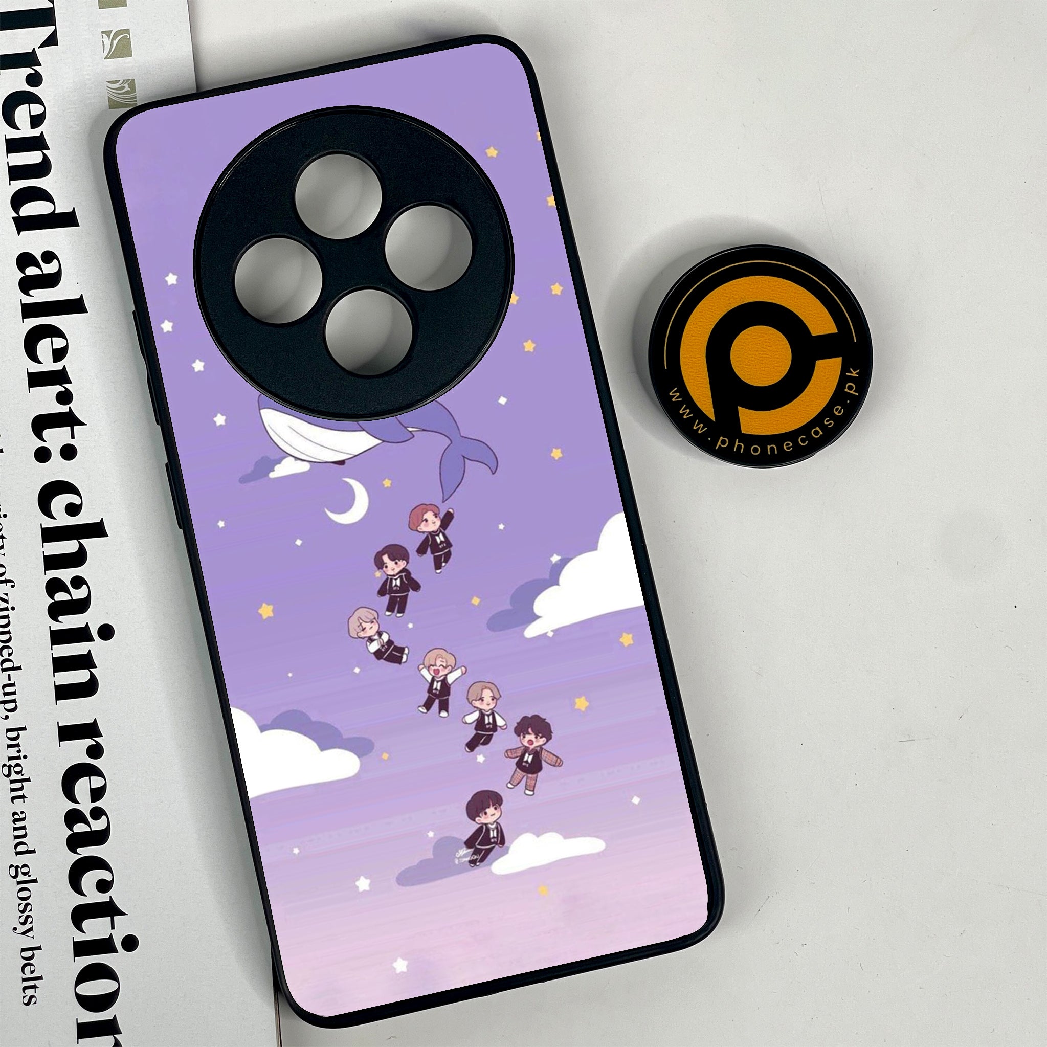 Oppo Reno 12F 4G - K-POP Army Case - Premium Printed Glass soft Bumper shock Proof Case