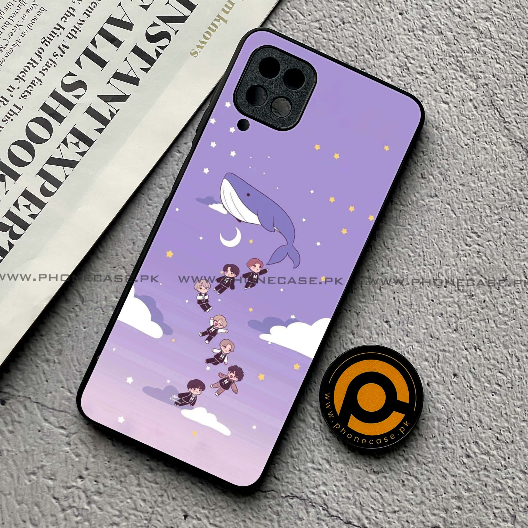 Samsung Galaxy A12 / A12 Nacho - K-POP Army Case Series - Premium Printed Glass soft Bumper shock Proof Case