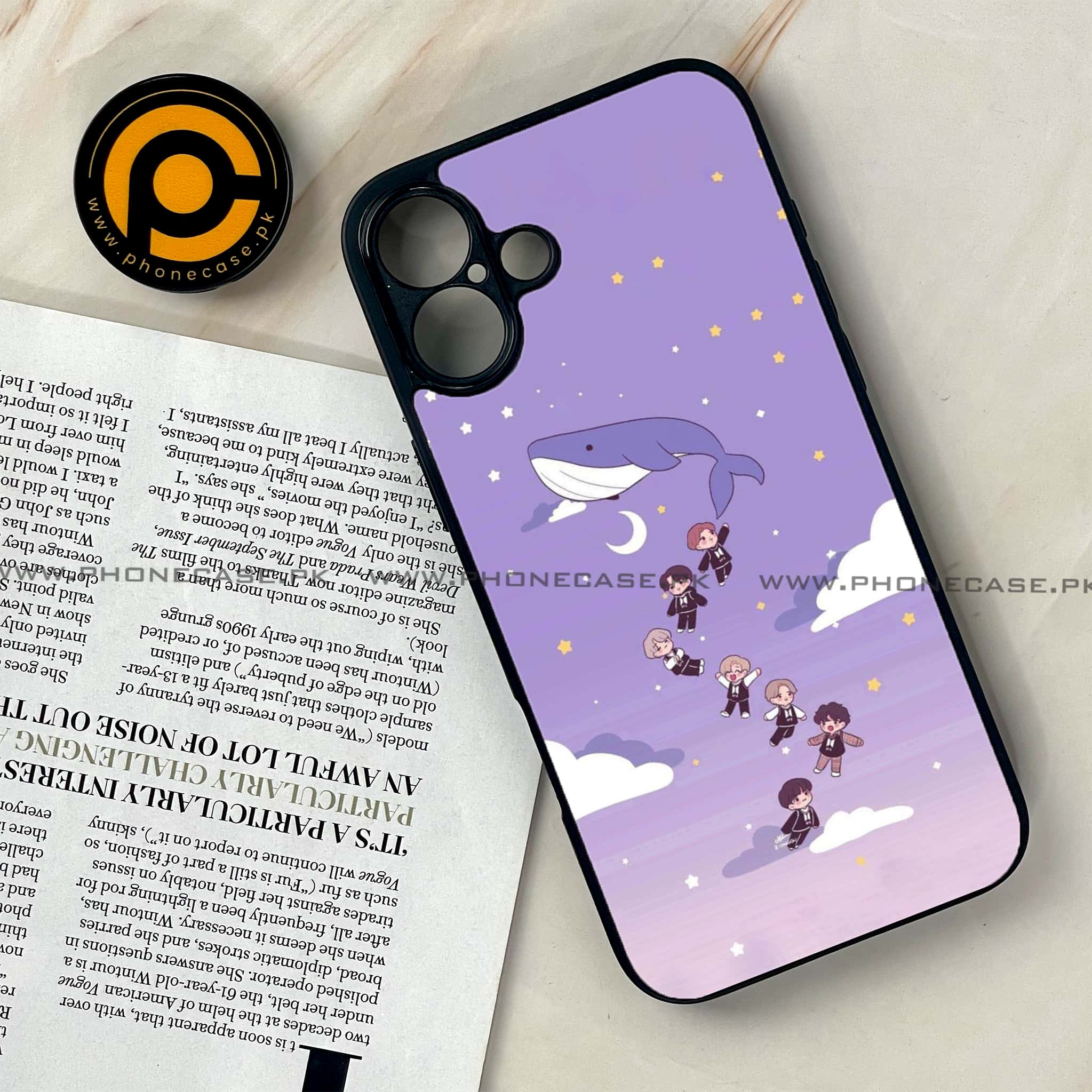iPhone 16 Plus -  K-POP ARMY CASE - Premium Metal Printed soft Bumper shock Proof Case