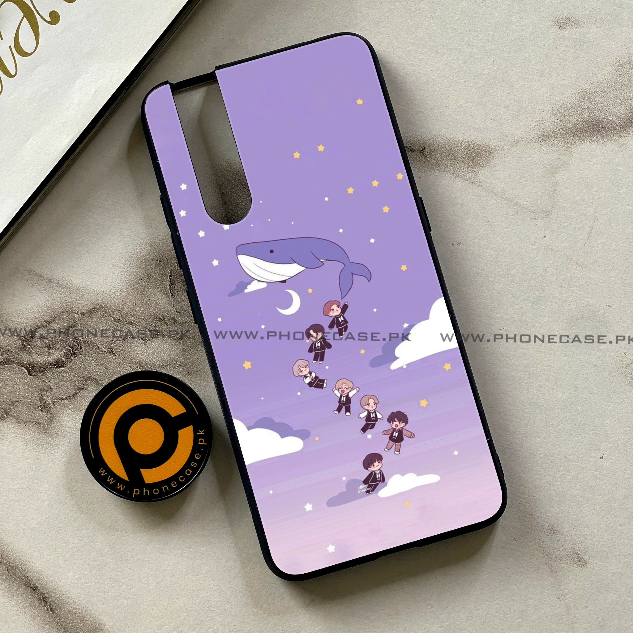 Vivo V15 Pro - K-POP ARMY CASE - Premium Printed Glass soft Bumper shock Proof Case