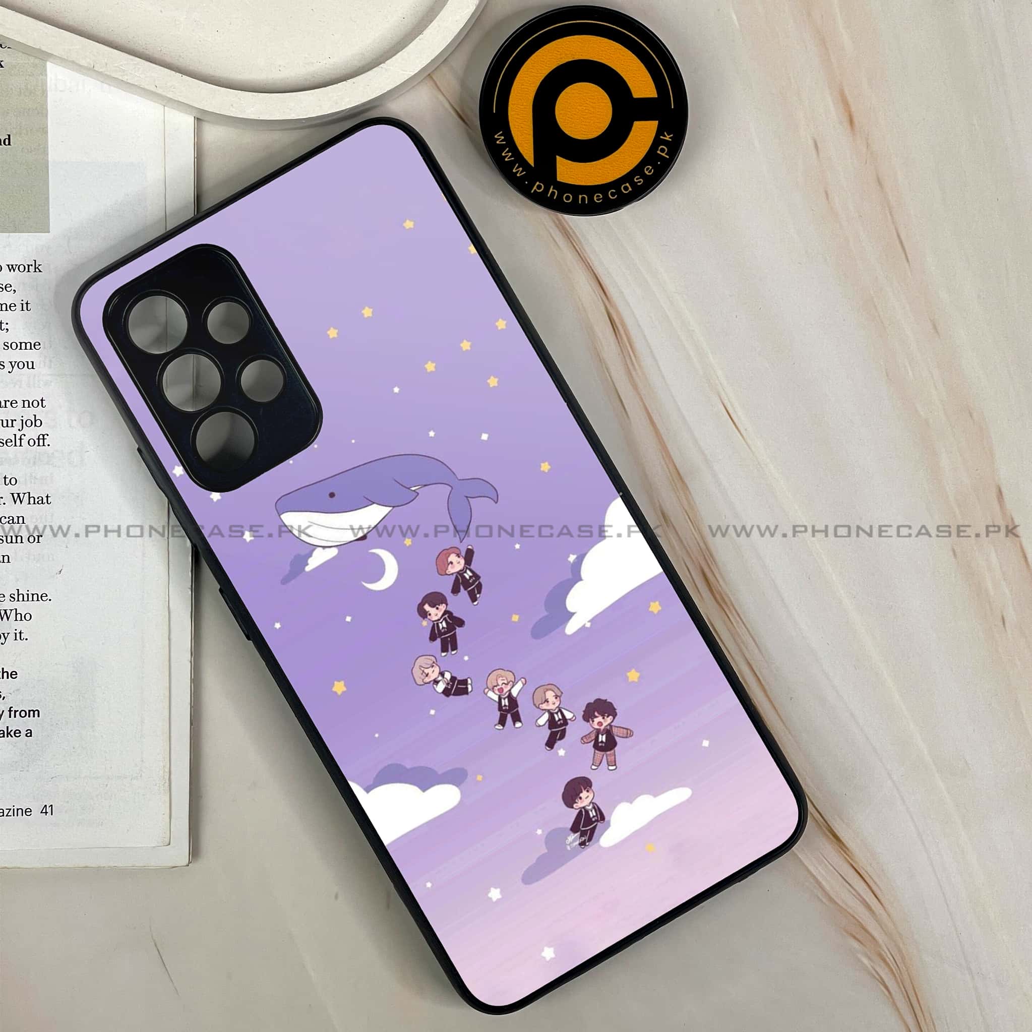Galaxy A32 - K-POP Army Case Series - Premium Printed Glass soft Bumper shock Proof Case