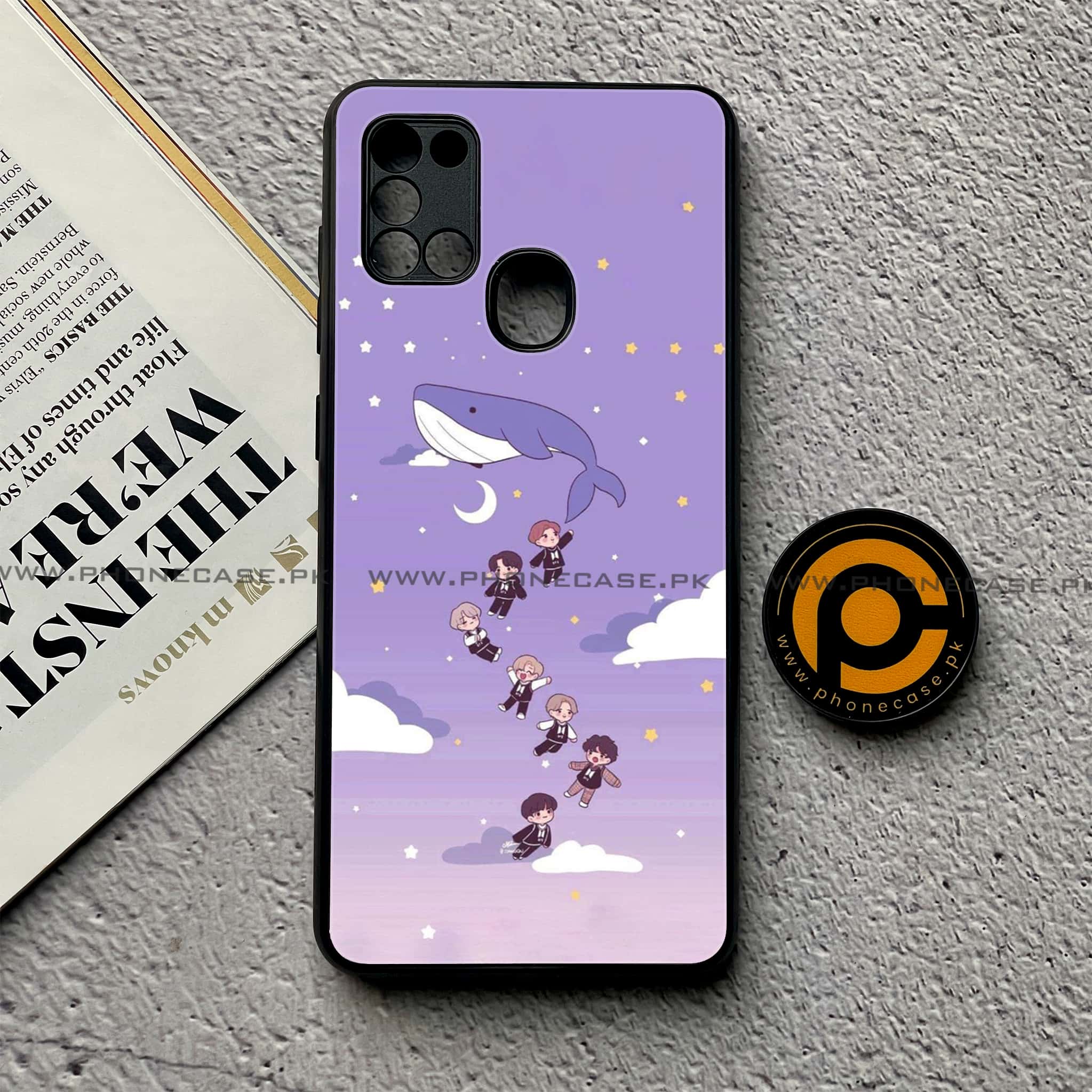 Samsung Galaxy A21s - K-POP Army Case Series - Premium Printed Glass soft Bumper shock Proof Case