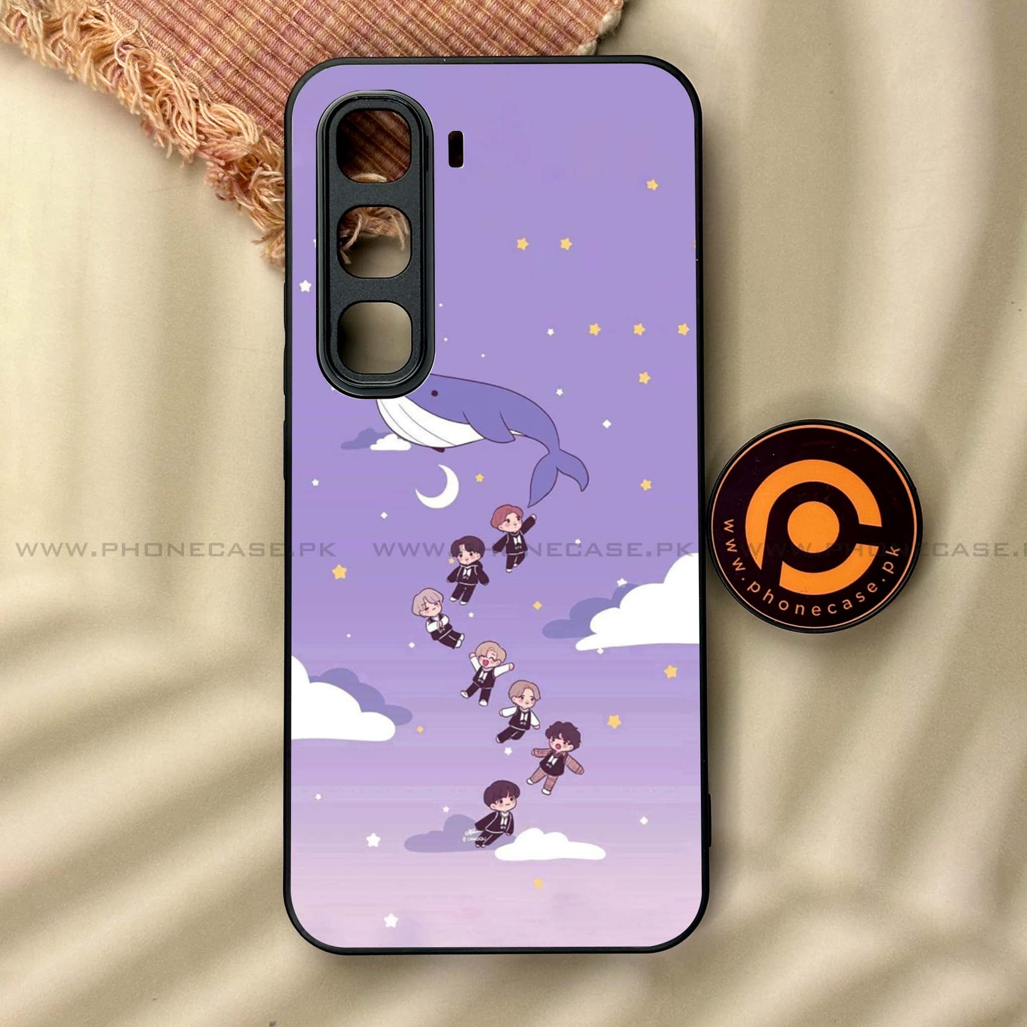 Infinix Hot 60 Pro - K-POP Army Case Series - Premium Metal Printed soft Bumper shock Proof Case