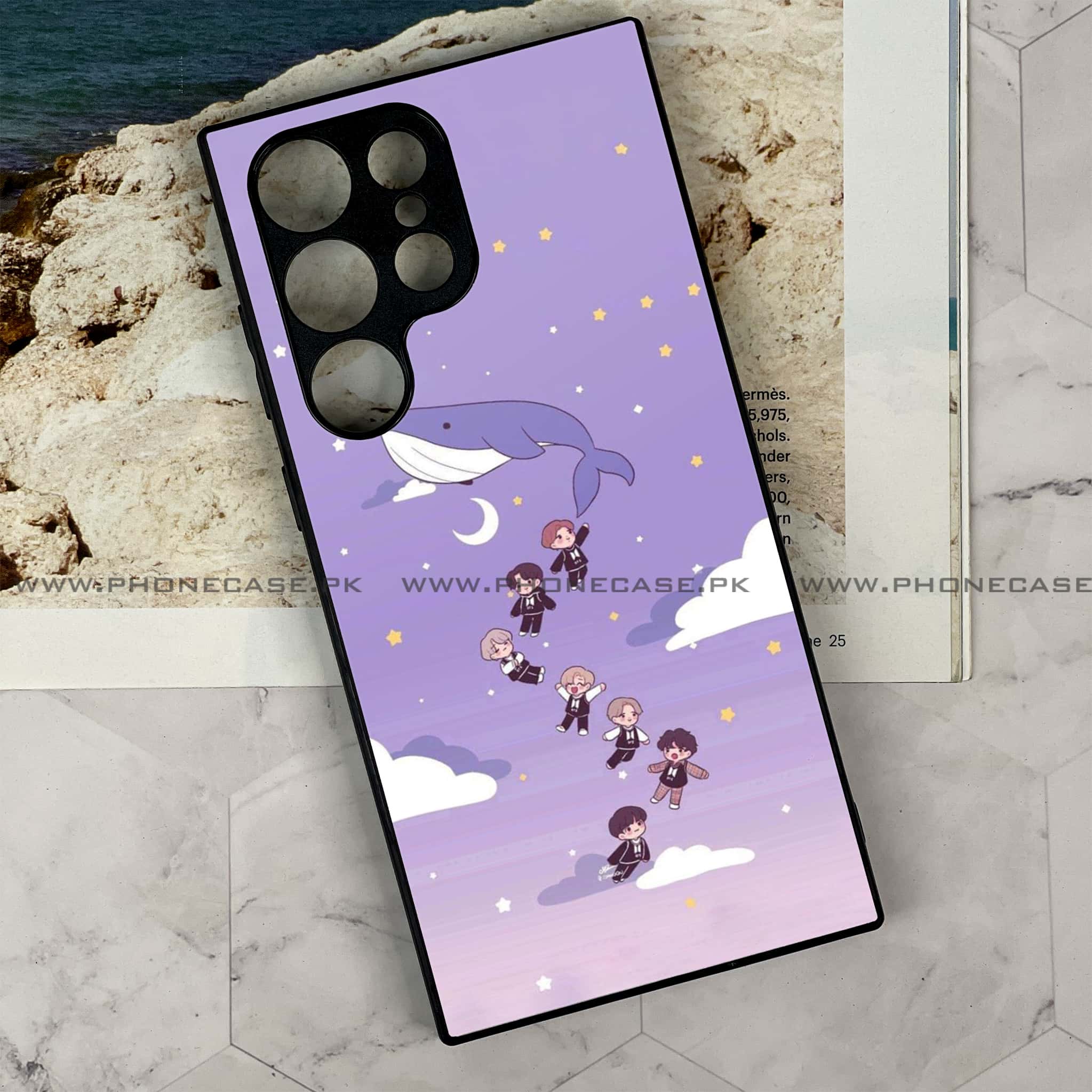 Samsung Galaxy S23 Ultra - K-POP Army Case Series - Premium Metal Printed soft Bumper shock Proof Case