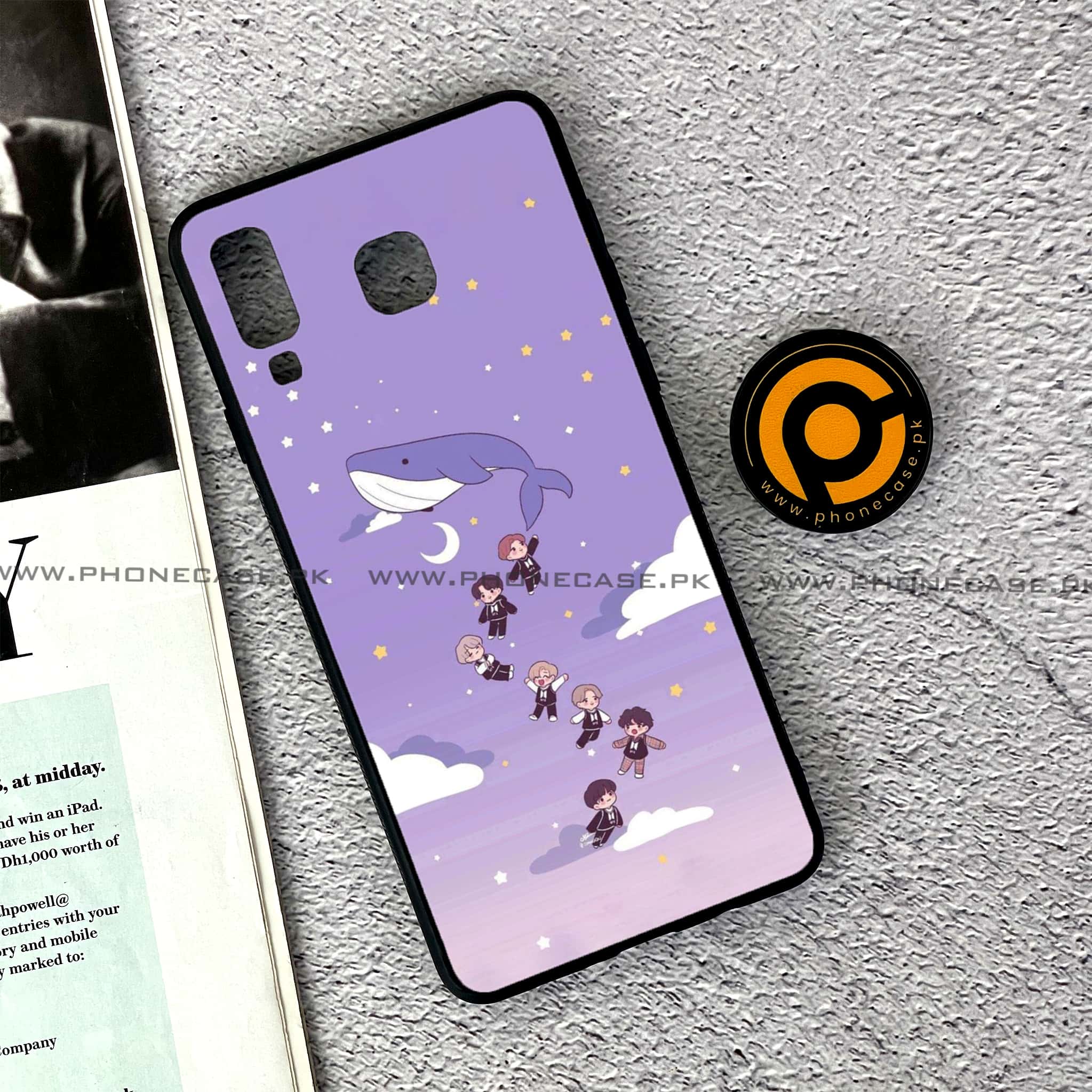 Samsung Galaxy A8 Star(A9 Star) - K-POP Army Case Series - Premium Printed Glass soft Bumper shock Proof Case