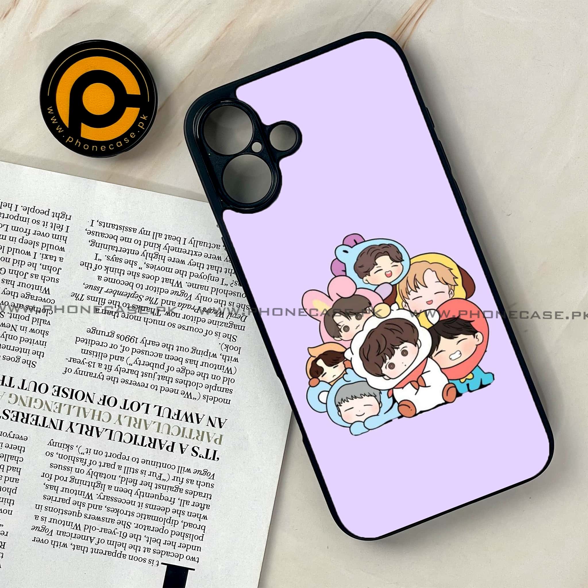 iPhone 16 Plus -  K-POP ARMY CASE - Premium Metal Printed soft Bumper shock Proof Case