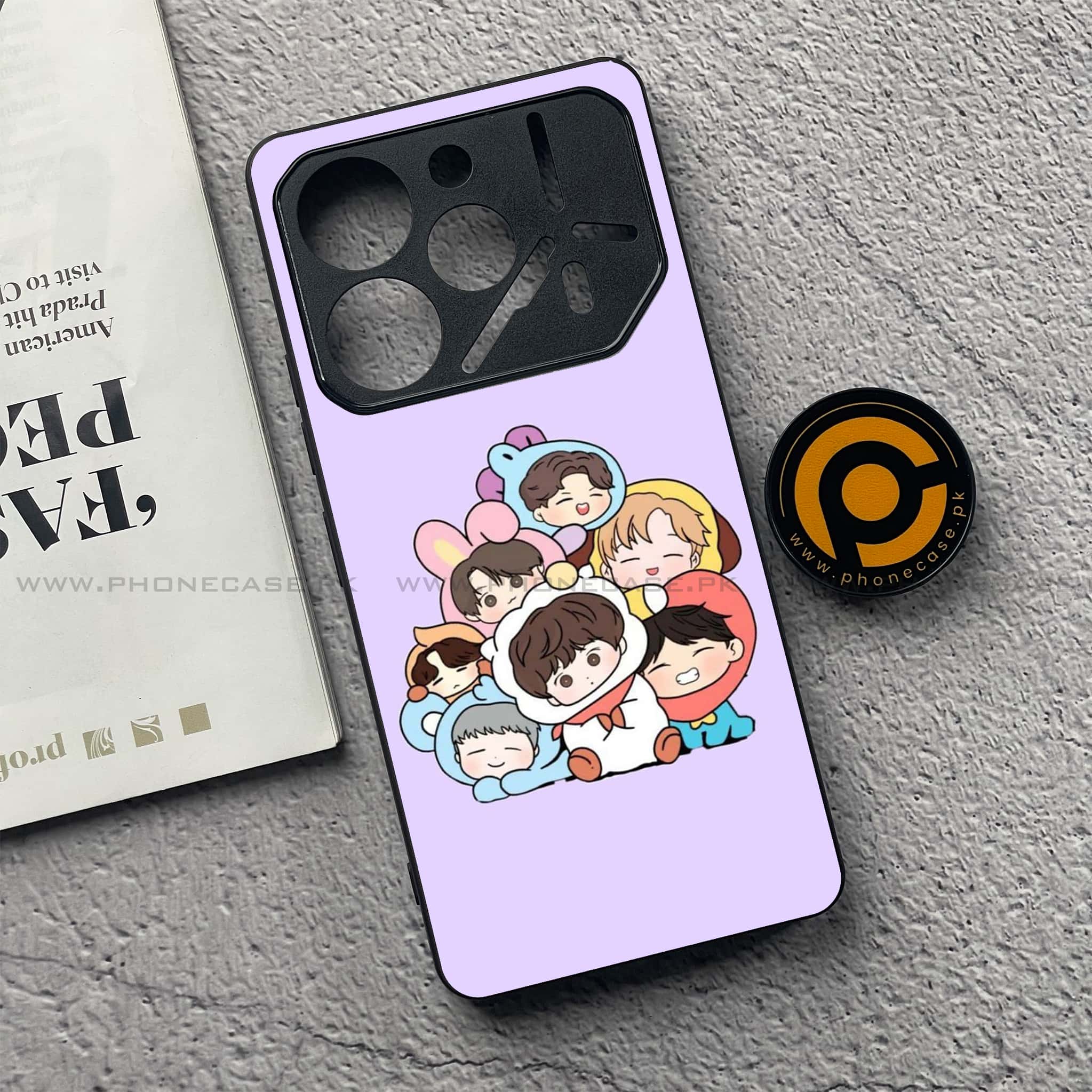 Tecno Pova 6 Pro - K-POP Army Case Series - Premium Printed Glass soft Bumper shock Proof Case
