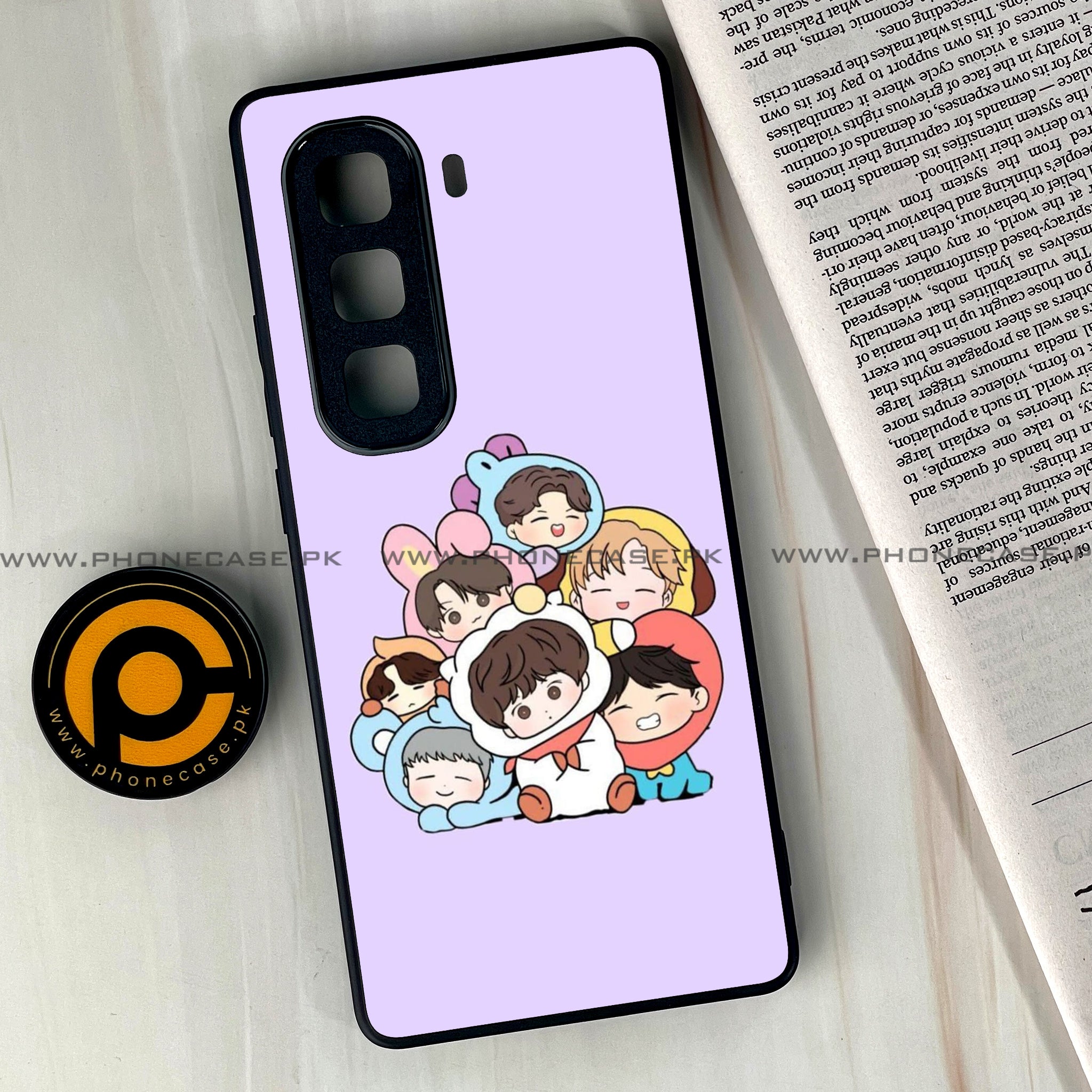 Infinix Hot 50 Pro Plus - K-POP Army Case Series - Premium Printed Glass soft Bumper shock Proof Case