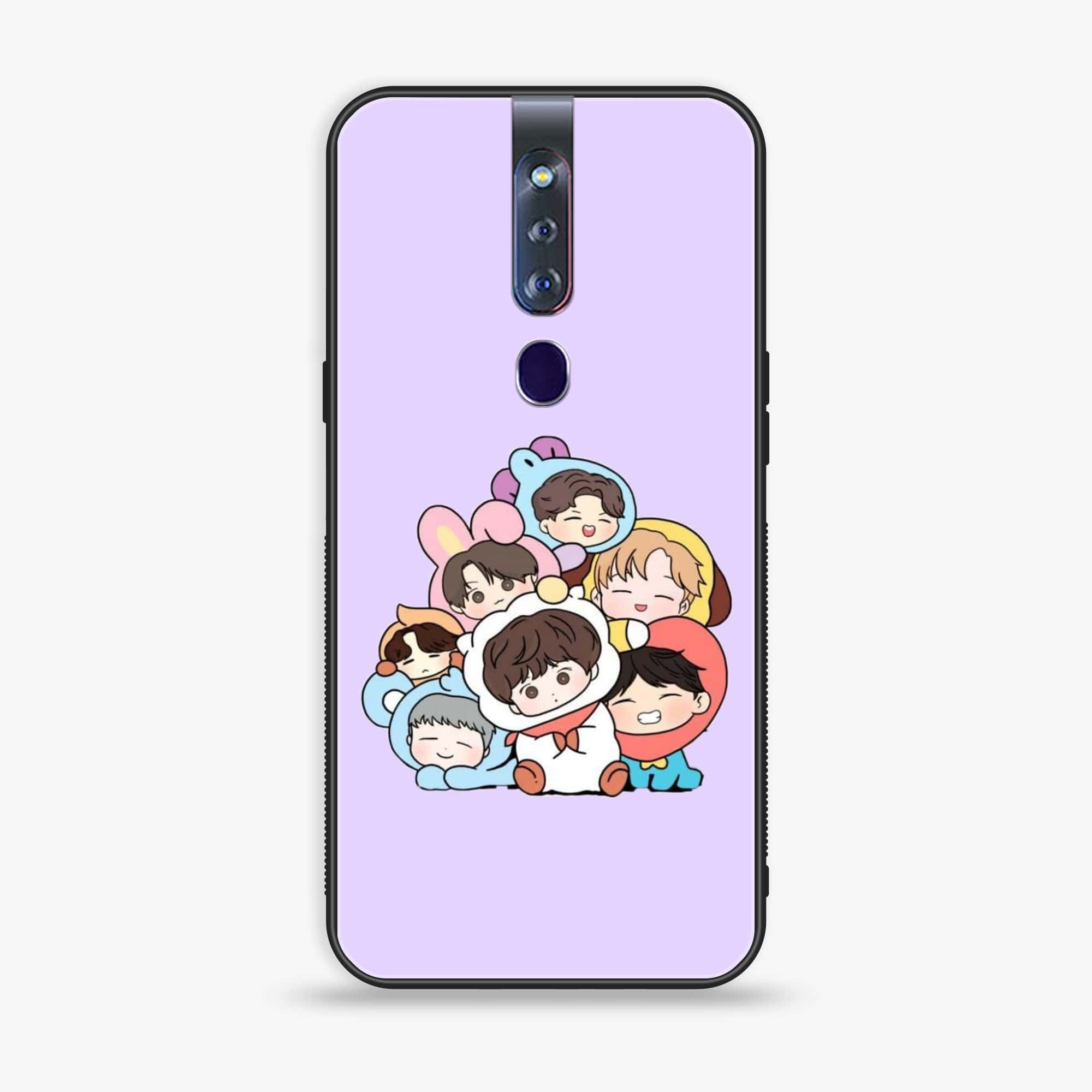 Oppo F11 Pro  K-POP Army Case Series Premium Printed Glass soft Bumper shock Proof Case