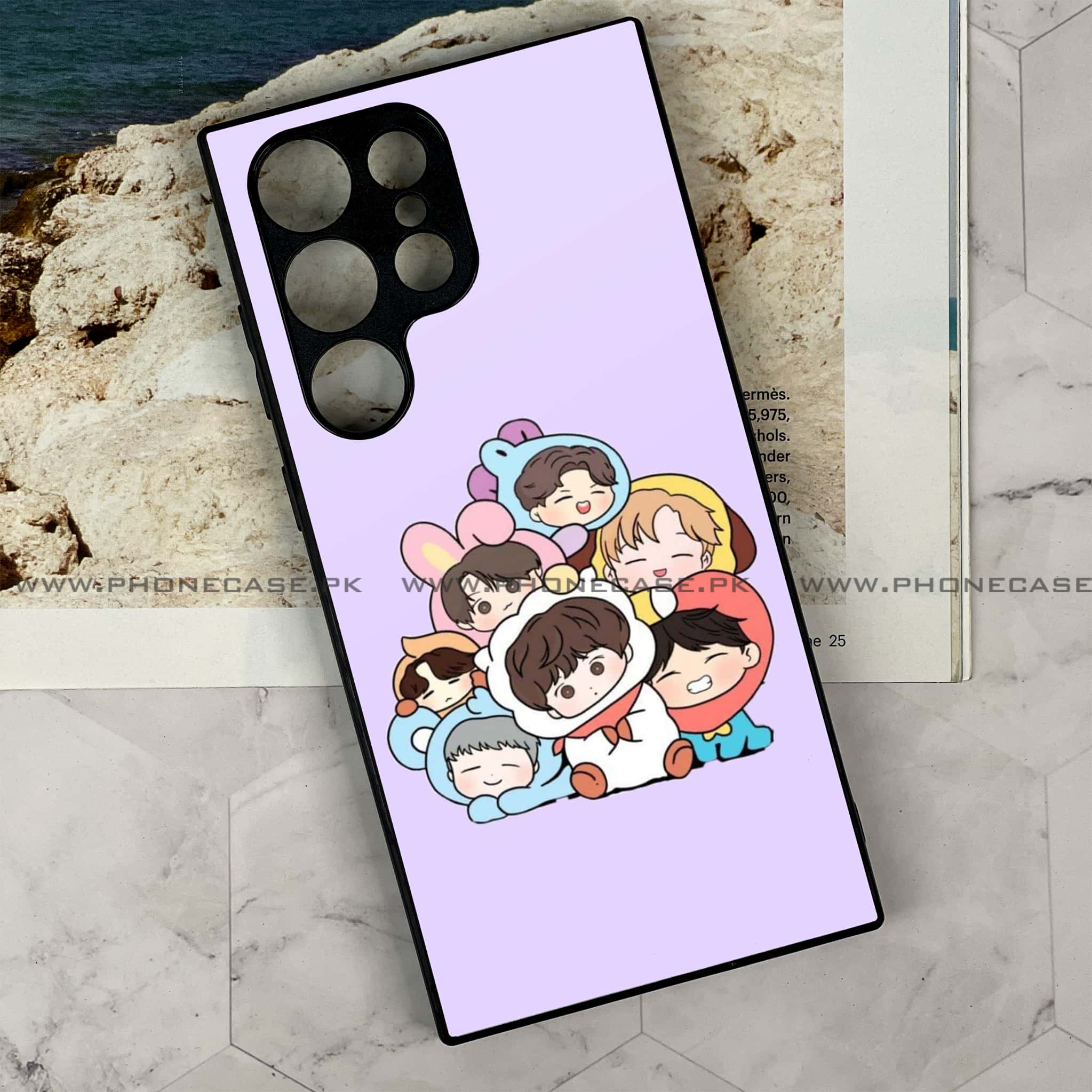 Samsung Galaxy S24 Ultra - K-POP Army Case Series - Premium Metal Printed soft Bumper shock Proof Case