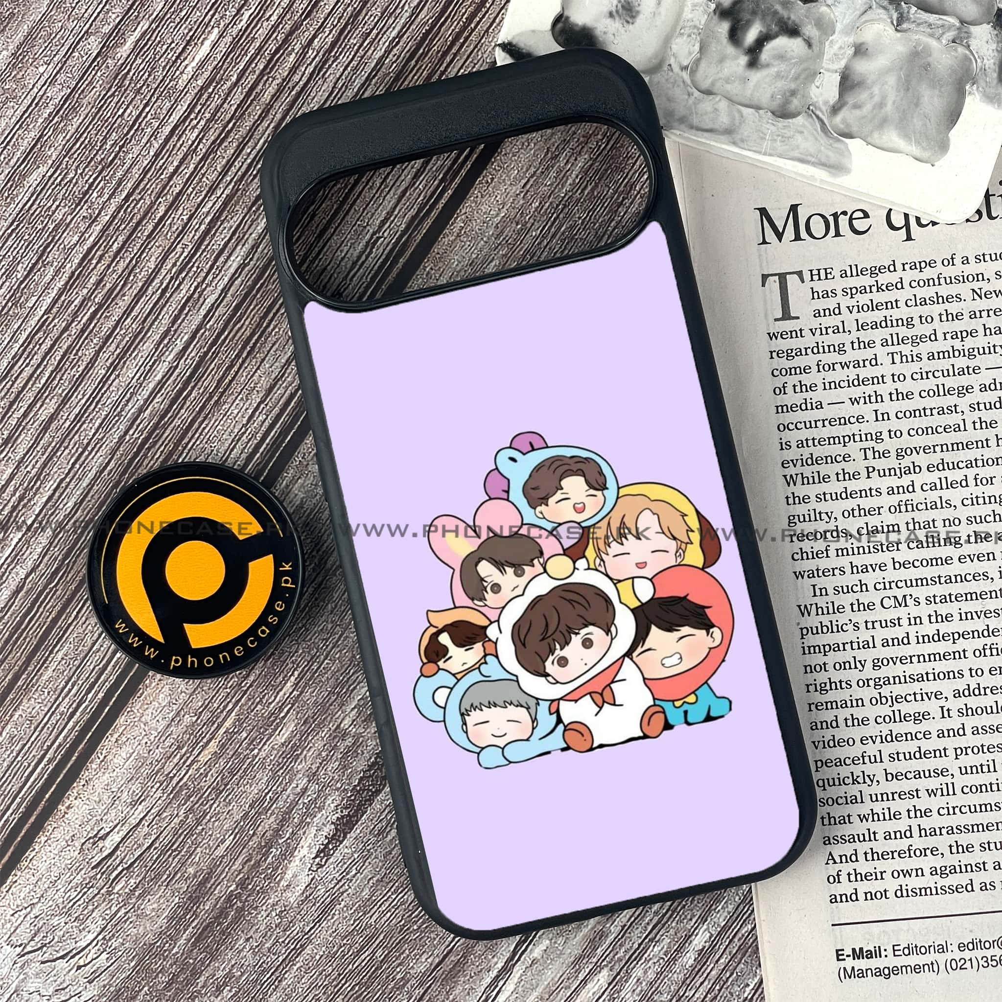 Google Pixel 9 - K-POP Army Case Series - Premium Printed Glass soft Bumper shock Proof Case