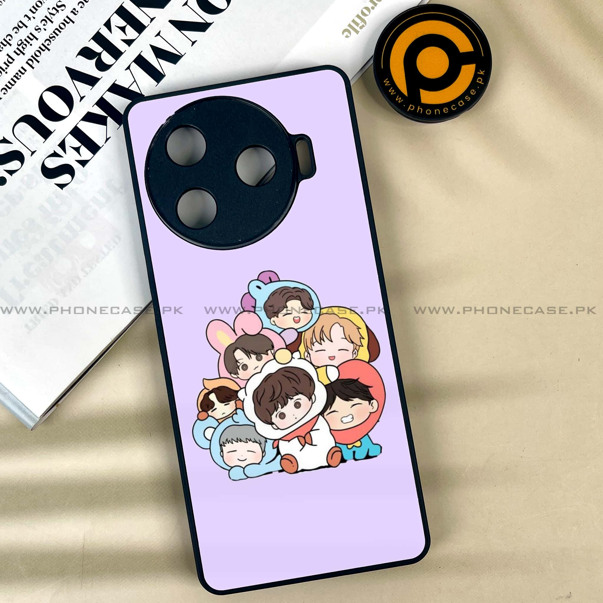 Tecno Camon 30 Pro - K-Pop Army Case - Premium Printed Glass soft Bumper shock Proof Case