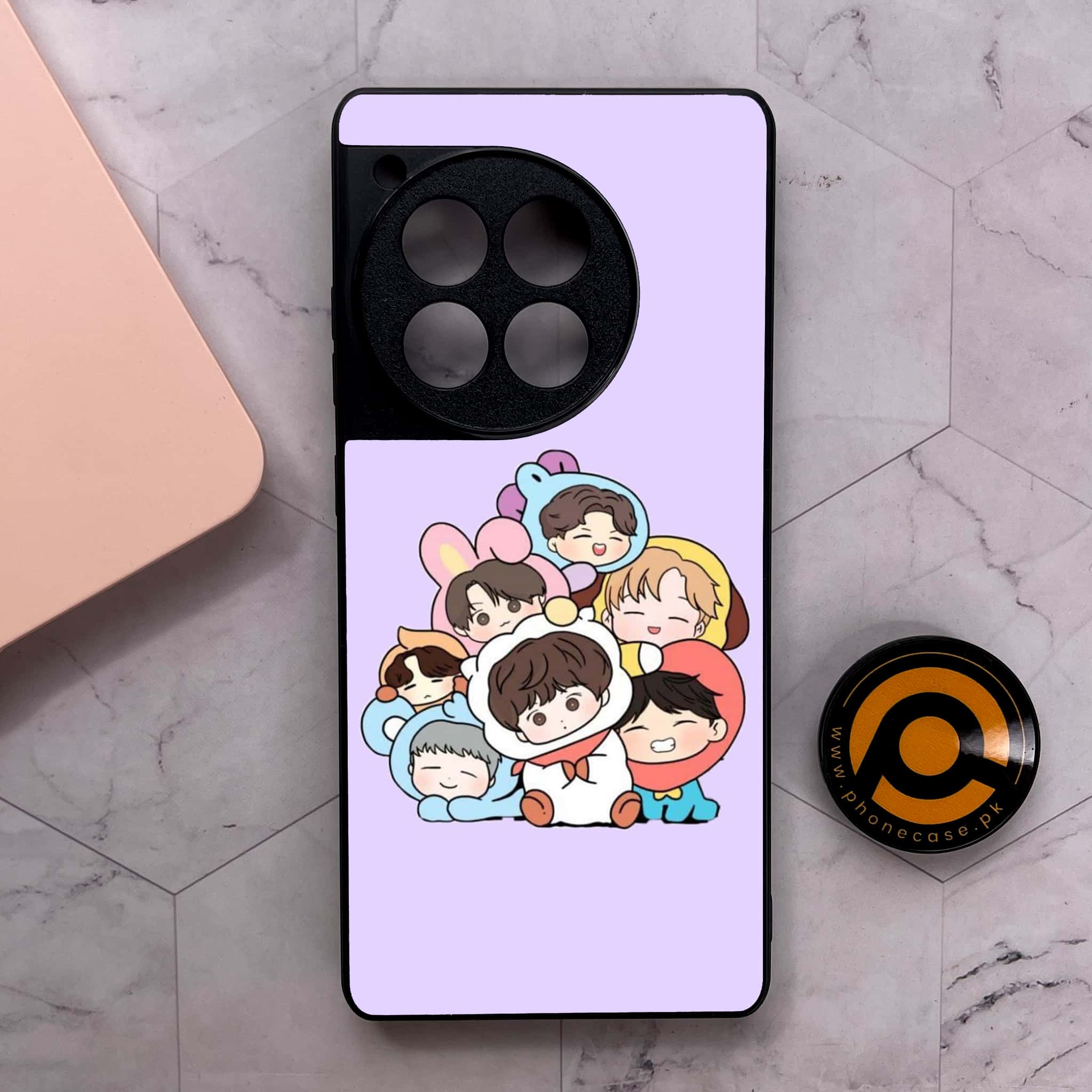 OnePlus 12R - K-POP Army Case Series - Premium Metal Printed soft Bumper shock Proof Case