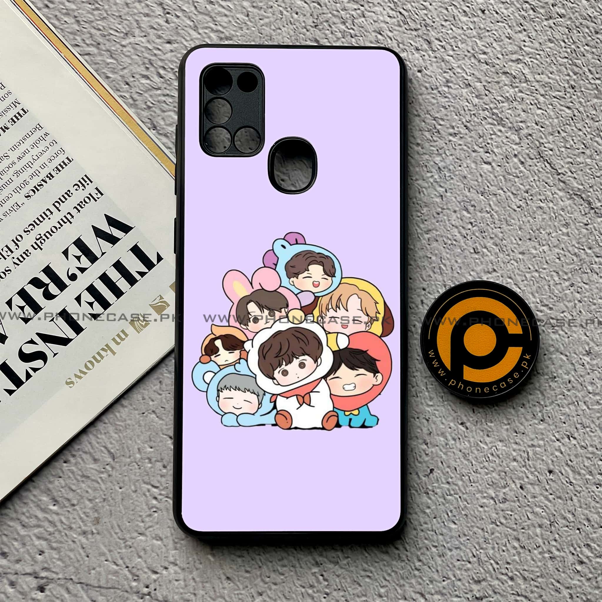 Samsung Galaxy A21s - K-POP Army Case Series - Premium Printed Glass soft Bumper shock Proof Case