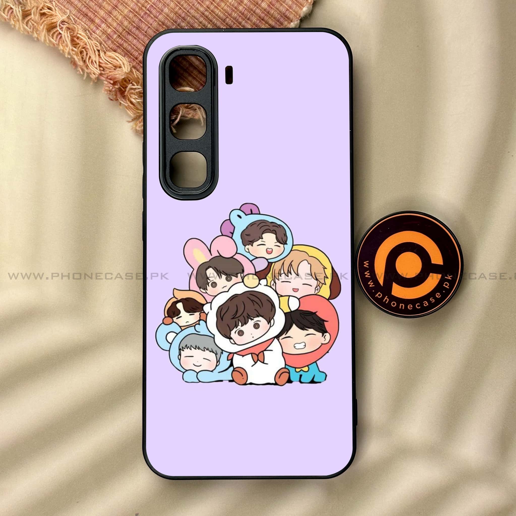 Infinix Hot 60 Pro - K-POP Army Case Series - Premium Metal Printed soft Bumper shock Proof Case