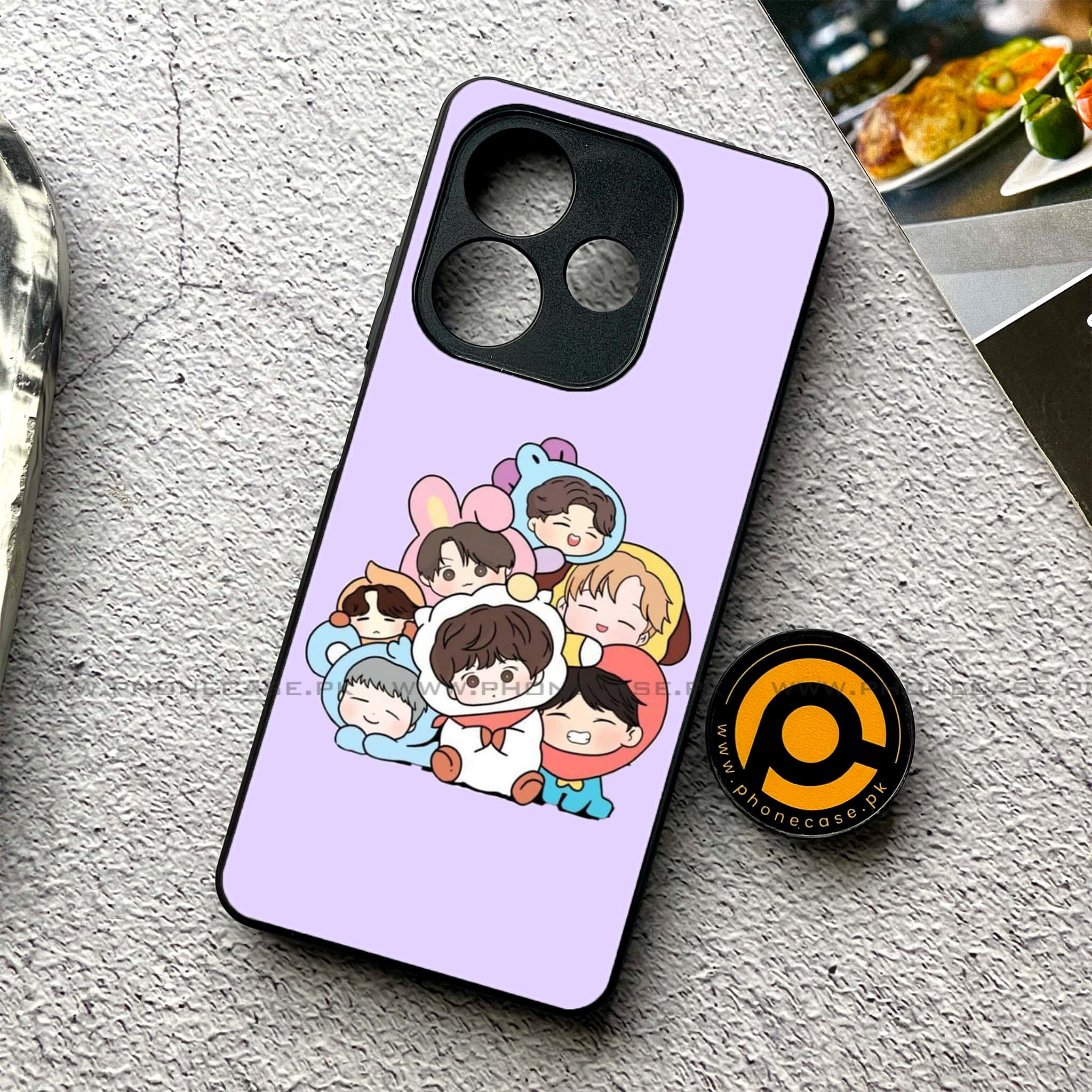 Oppo A5 Pro - K-POP ARMY CASE - Premium Metal Printed soft Bumper shock Proof Case