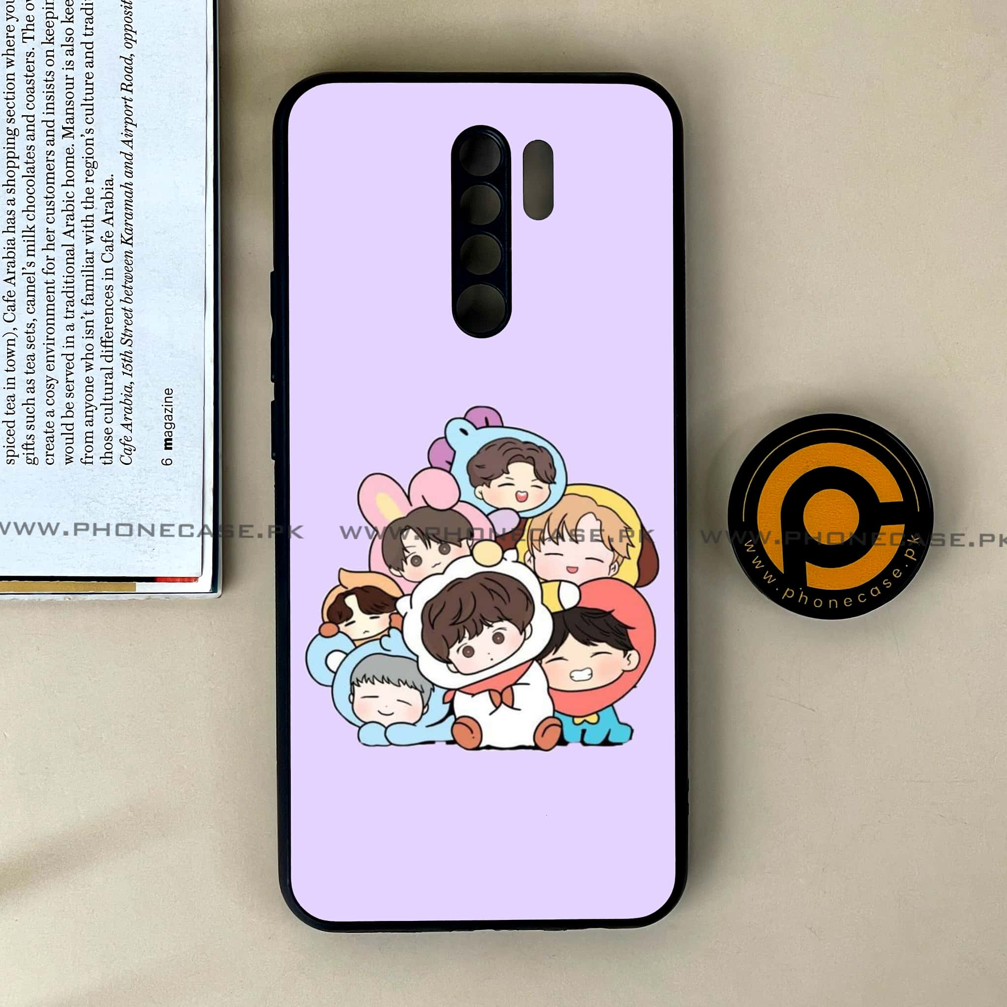 Xiaomi Redmi 9 - K-POP Army Case Series - Premium Printed Glass soft Bumper shock Proof Case