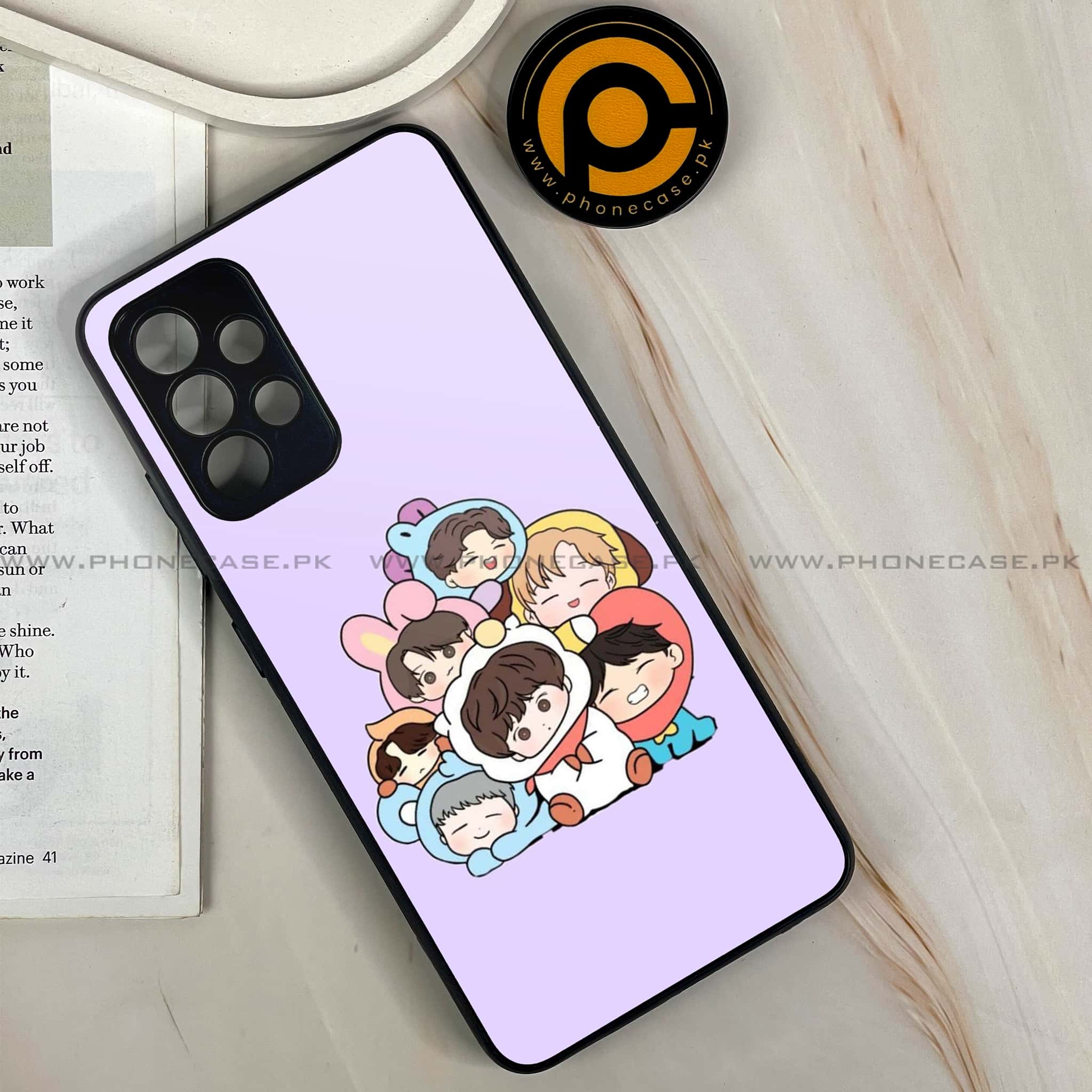 Galaxy A32 - K-POP Army Case Series - Premium Printed Glass soft Bumper shock Proof Case