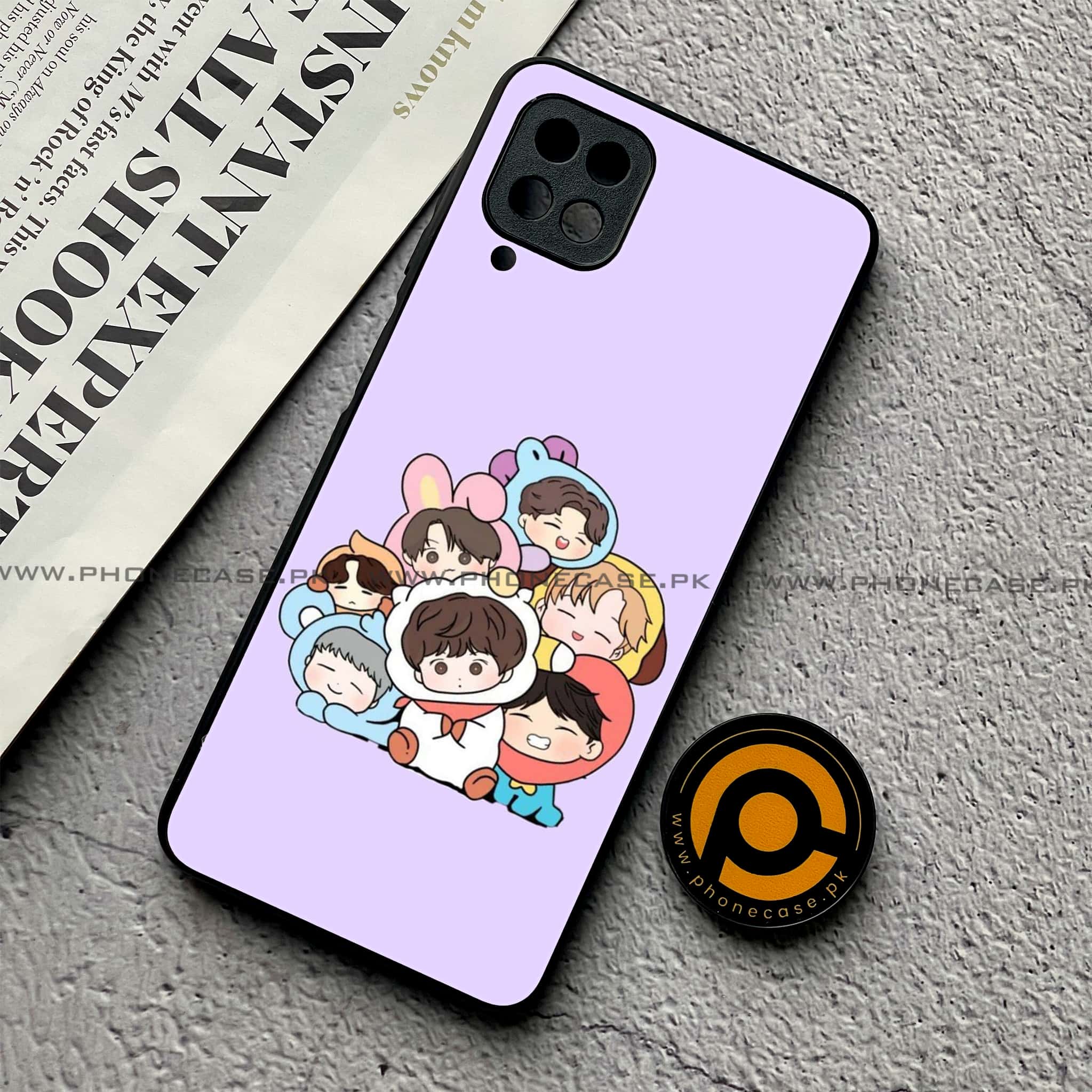 Samsung Galaxy A12 / A12 Nacho - K-POP Army Case Series - Premium Printed Glass soft Bumper shock Proof Case
