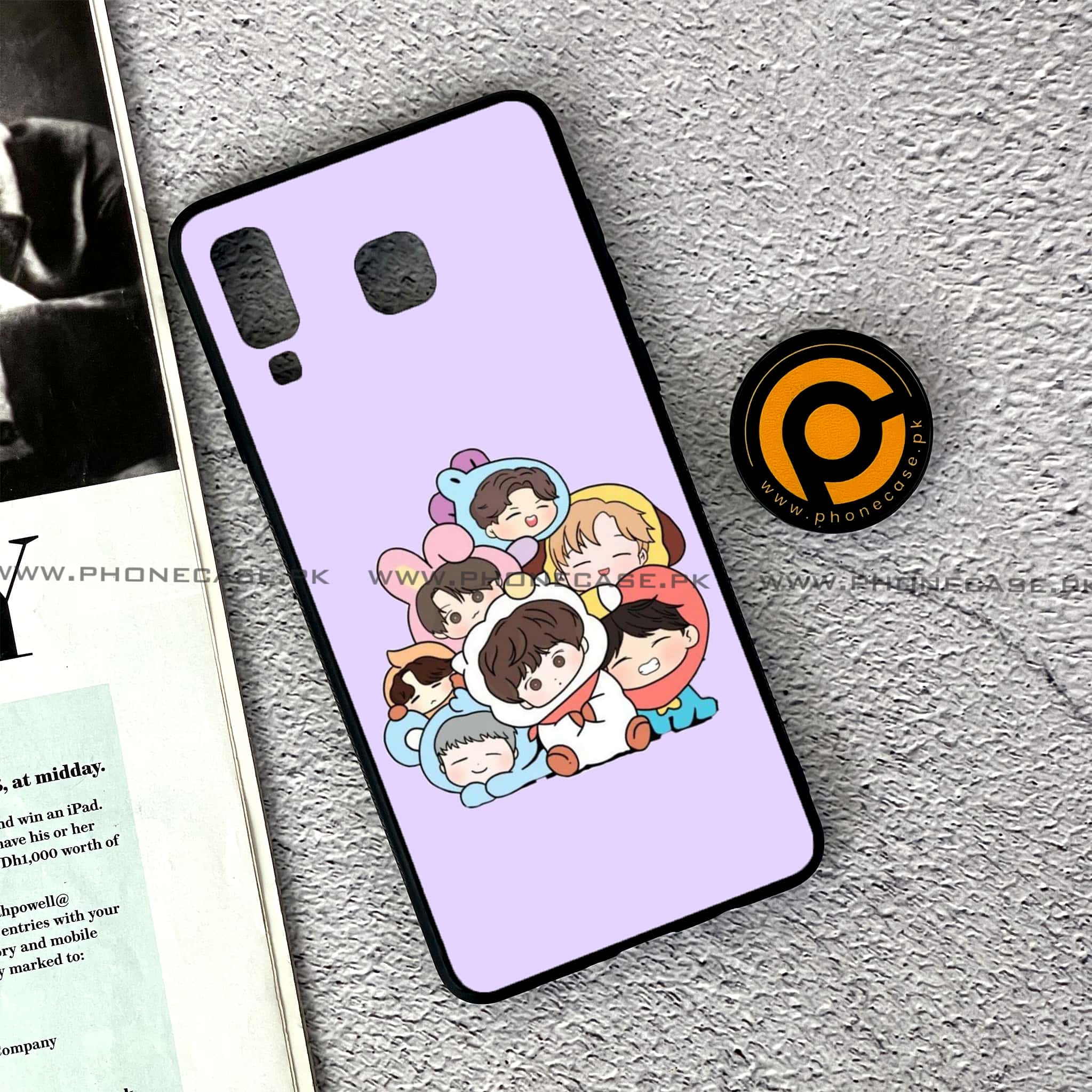 Samsung Galaxy A8 Star(A9 Star) - K-POP Army Case Series - Premium Printed Glass soft Bumper shock Proof Case