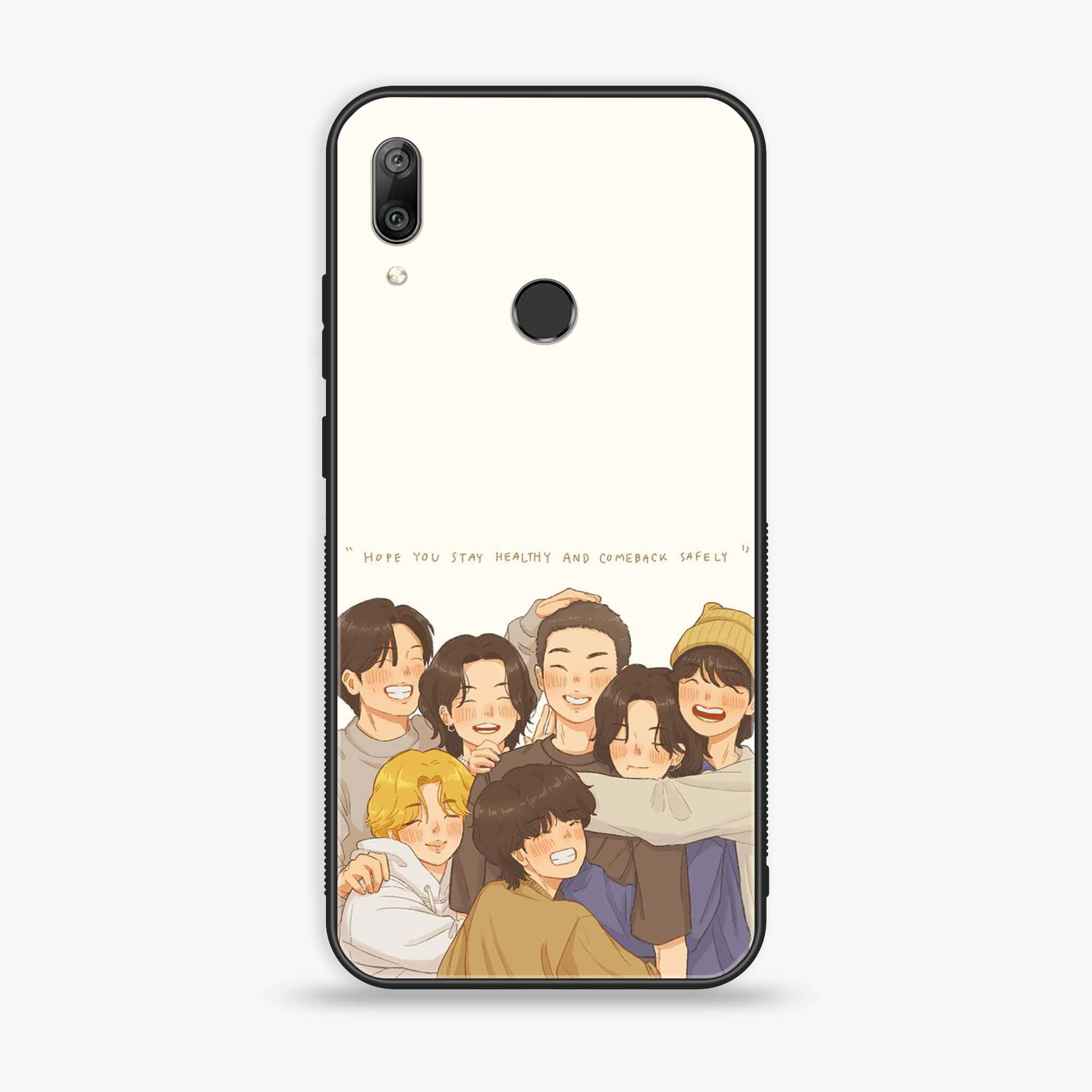 Huawei Y7 Prime (2019) - K-POP ARMY CASE - Premium Printed Glass soft Bumper shock Proof Case