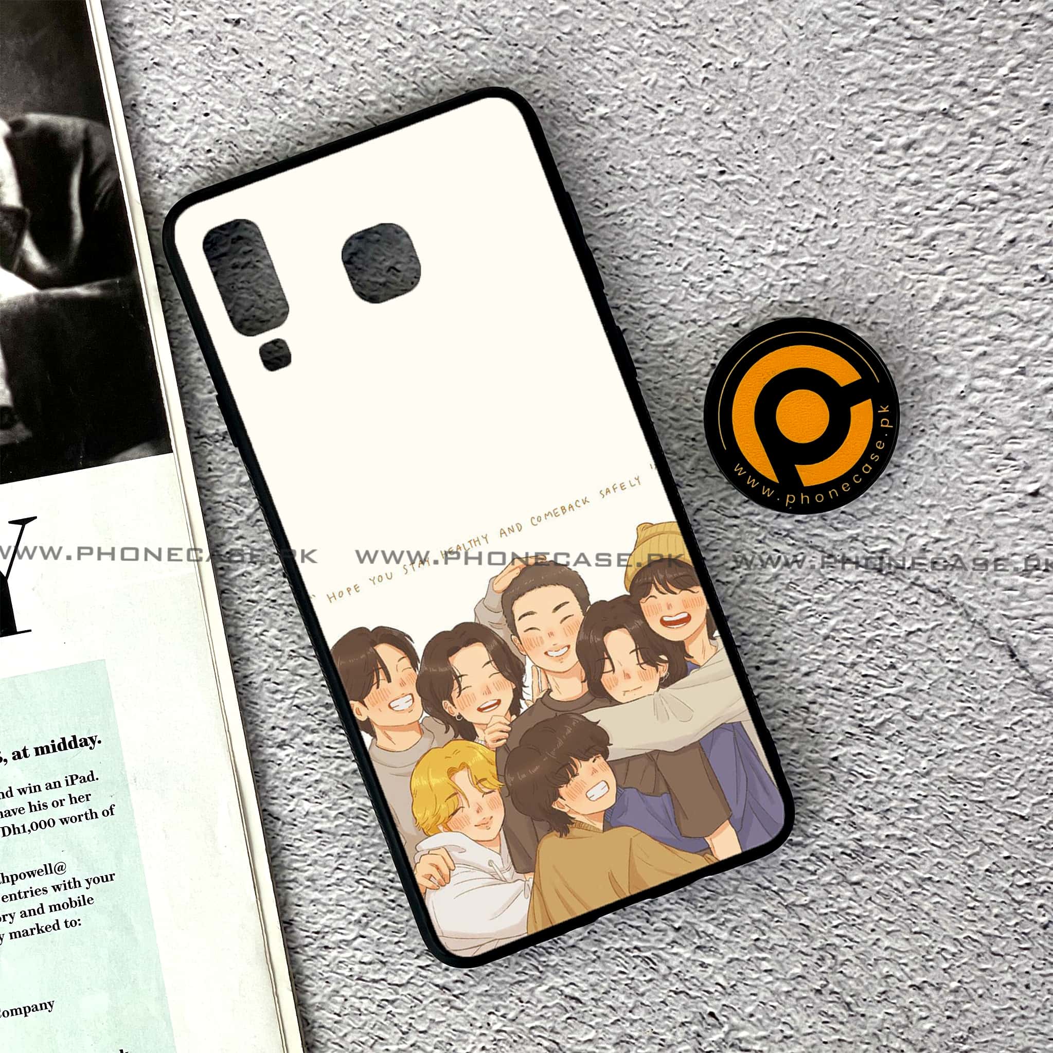 Samsung Galaxy A8 Star(A9 Star) - K-POP Army Case Series - Premium Printed Glass soft Bumper shock Proof Case