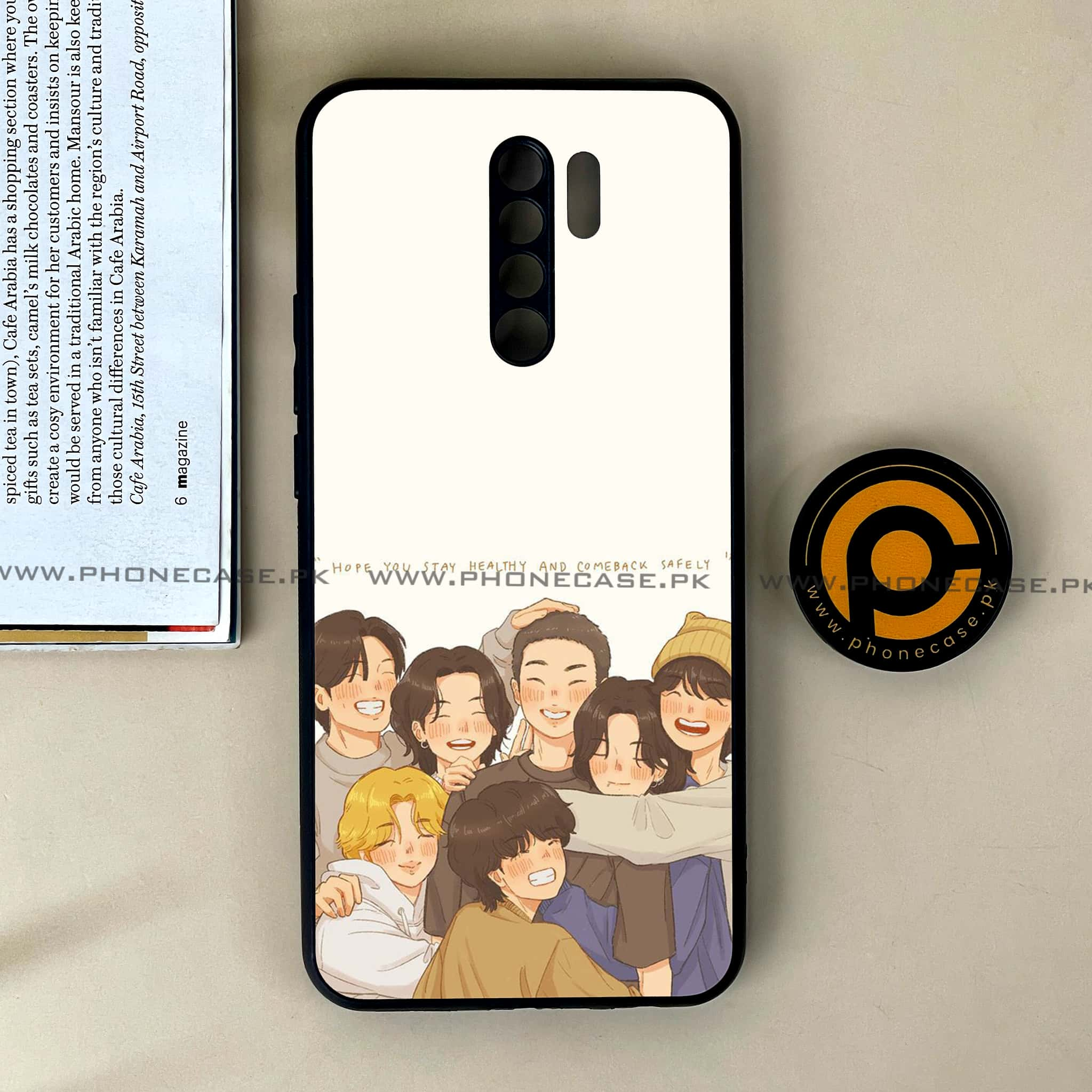 Xiaomi Redmi 9 - K-POP Army Case Series - Premium Printed Glass soft Bumper shock Proof Case