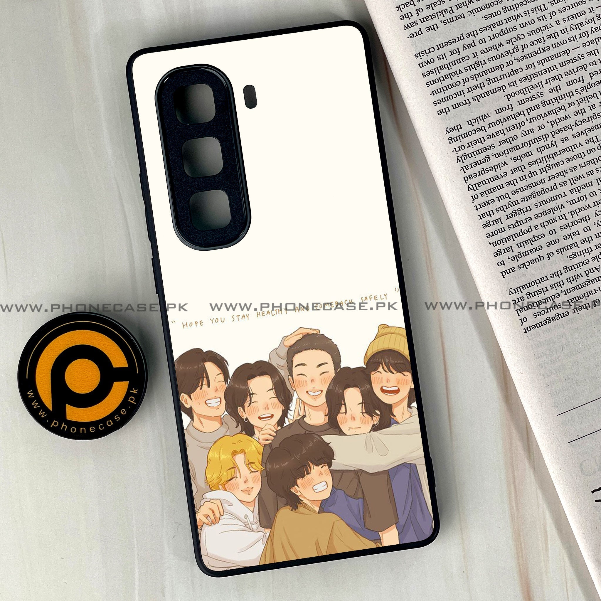Infinix Hot 60  - K-POP Army Case Series - Premium Metal Printed soft Bumper shock Proof Case