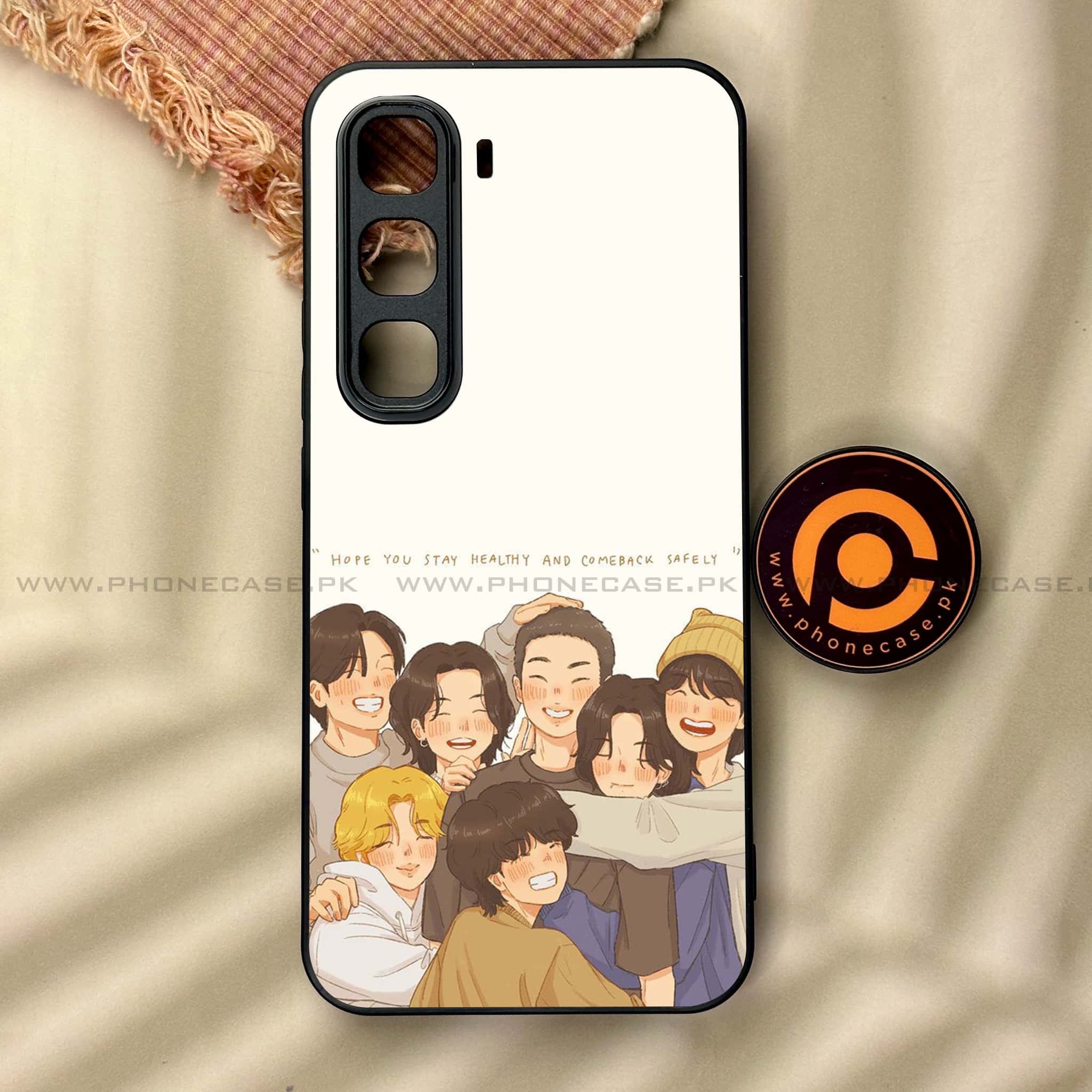 Infinix Hot 60 Pro - K-POP Army Case Series - Premium Metal Printed soft Bumper shock Proof Case