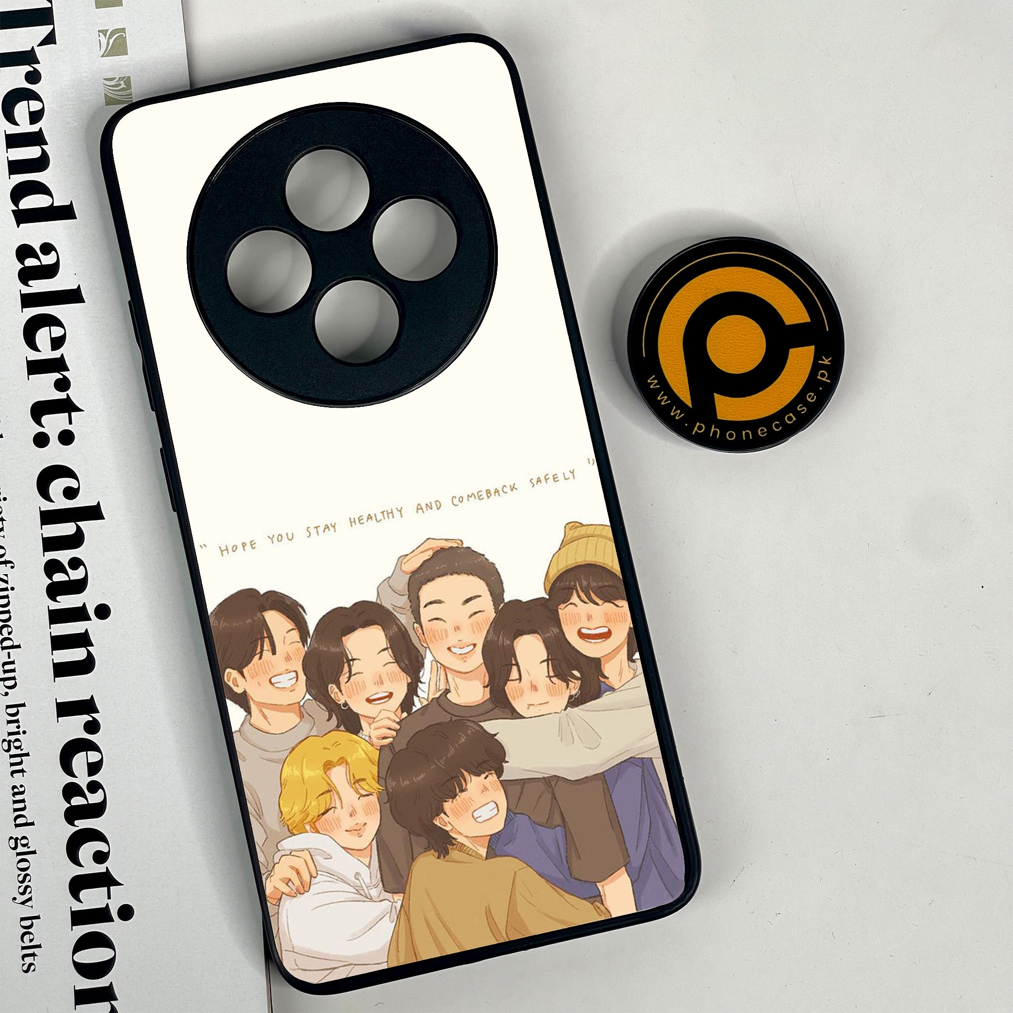 Oppo Reno 12F 4G - K-POP Army Case - Premium Printed Glass soft Bumper shock Proof Case